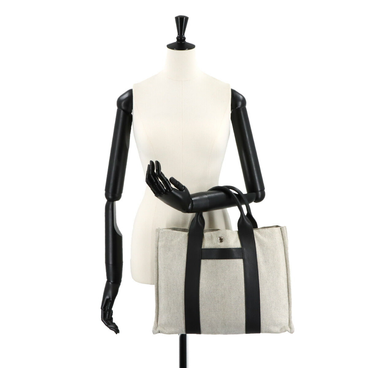 Sac Arne MM Tote Bag Toile H Negonda Gray Black