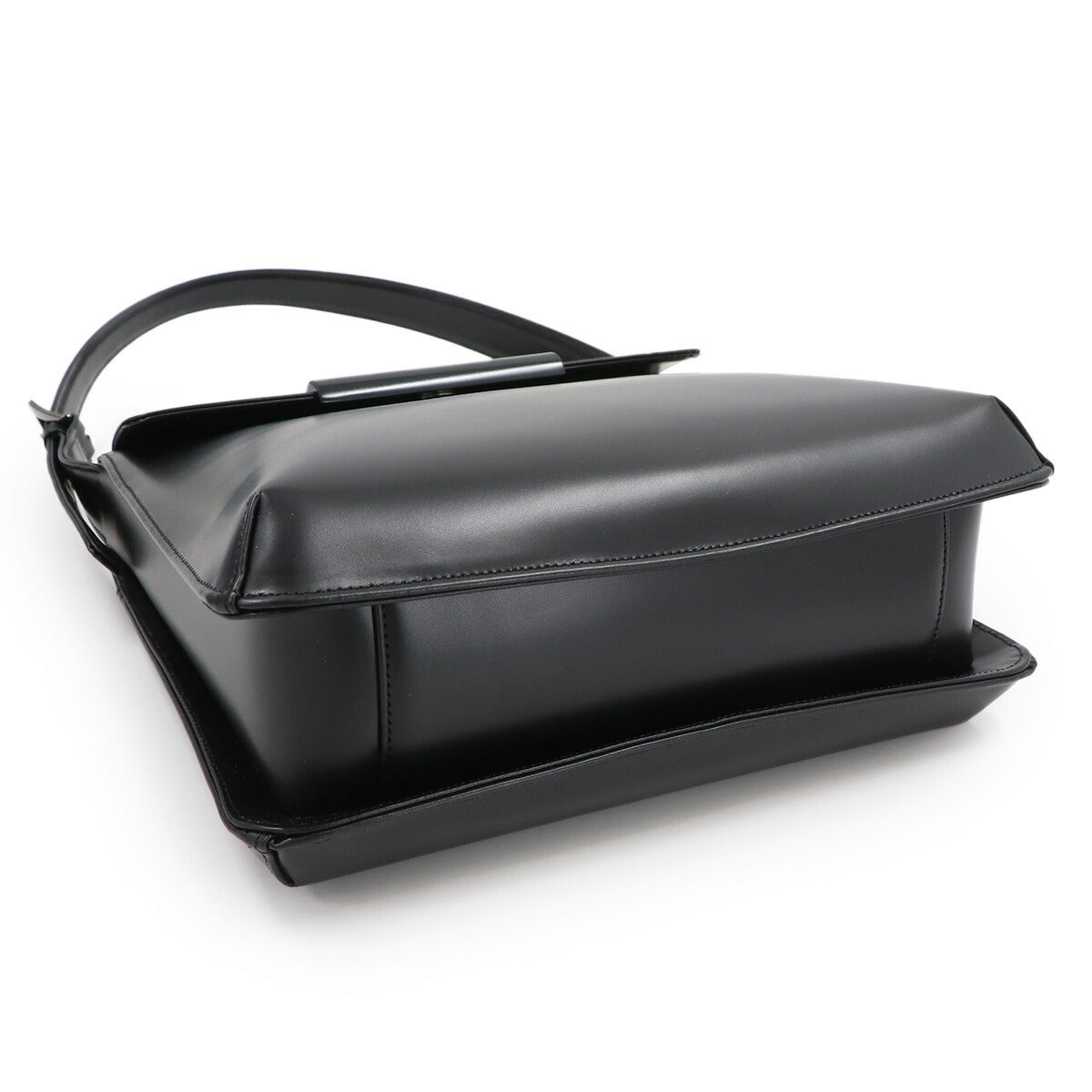 Hand Bag Leather Black Square Purse