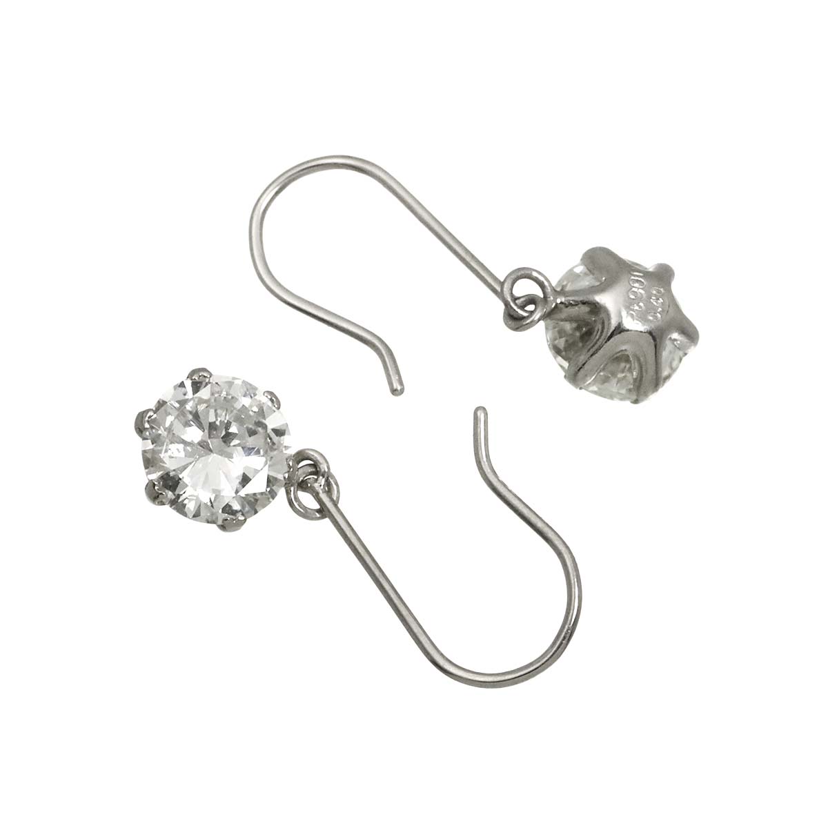 Diamond 0.40ct/0.40ct Earrings Pierced Pt Platinum