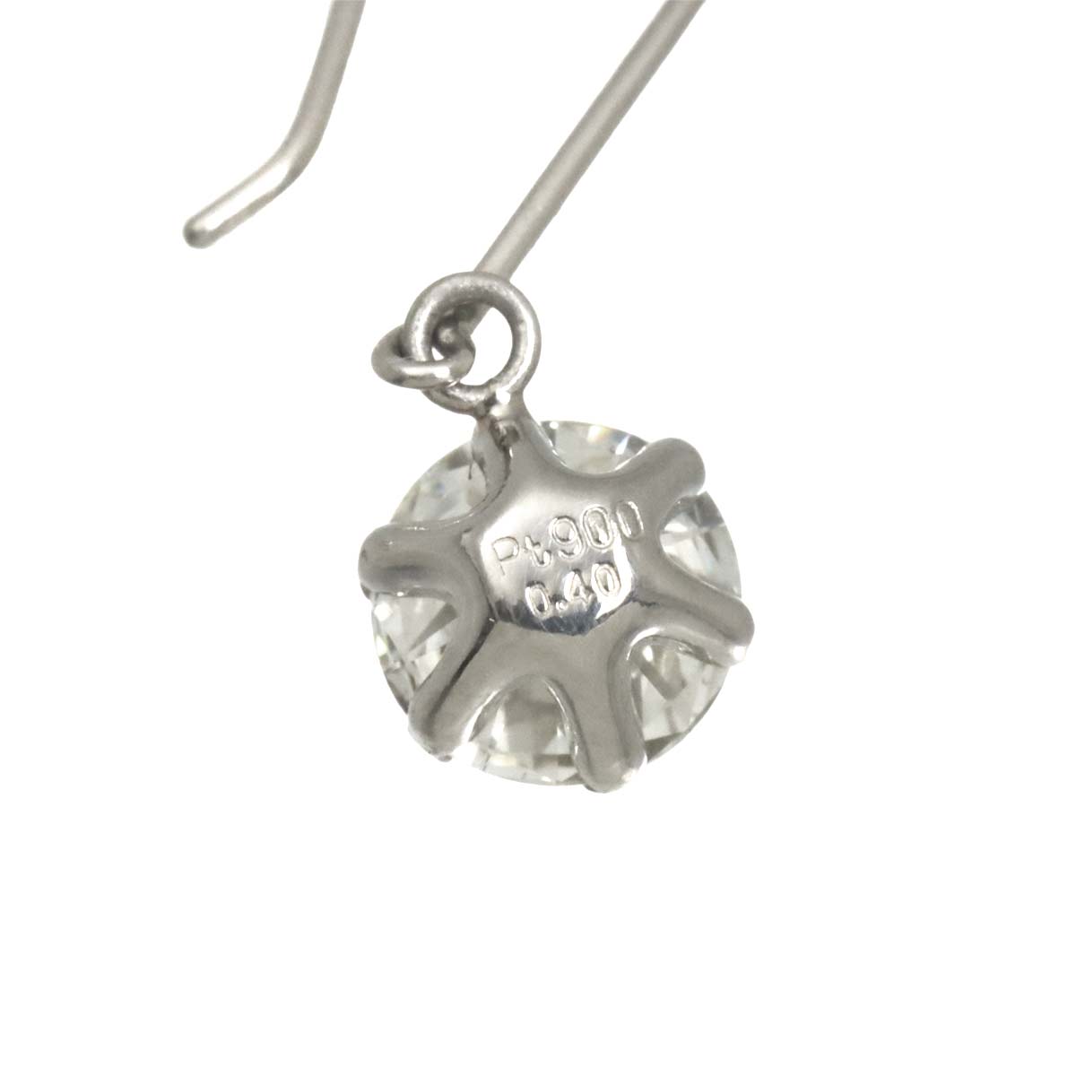 Diamond 0.40ct/0.40ct Earrings Pierced Pt Platinum