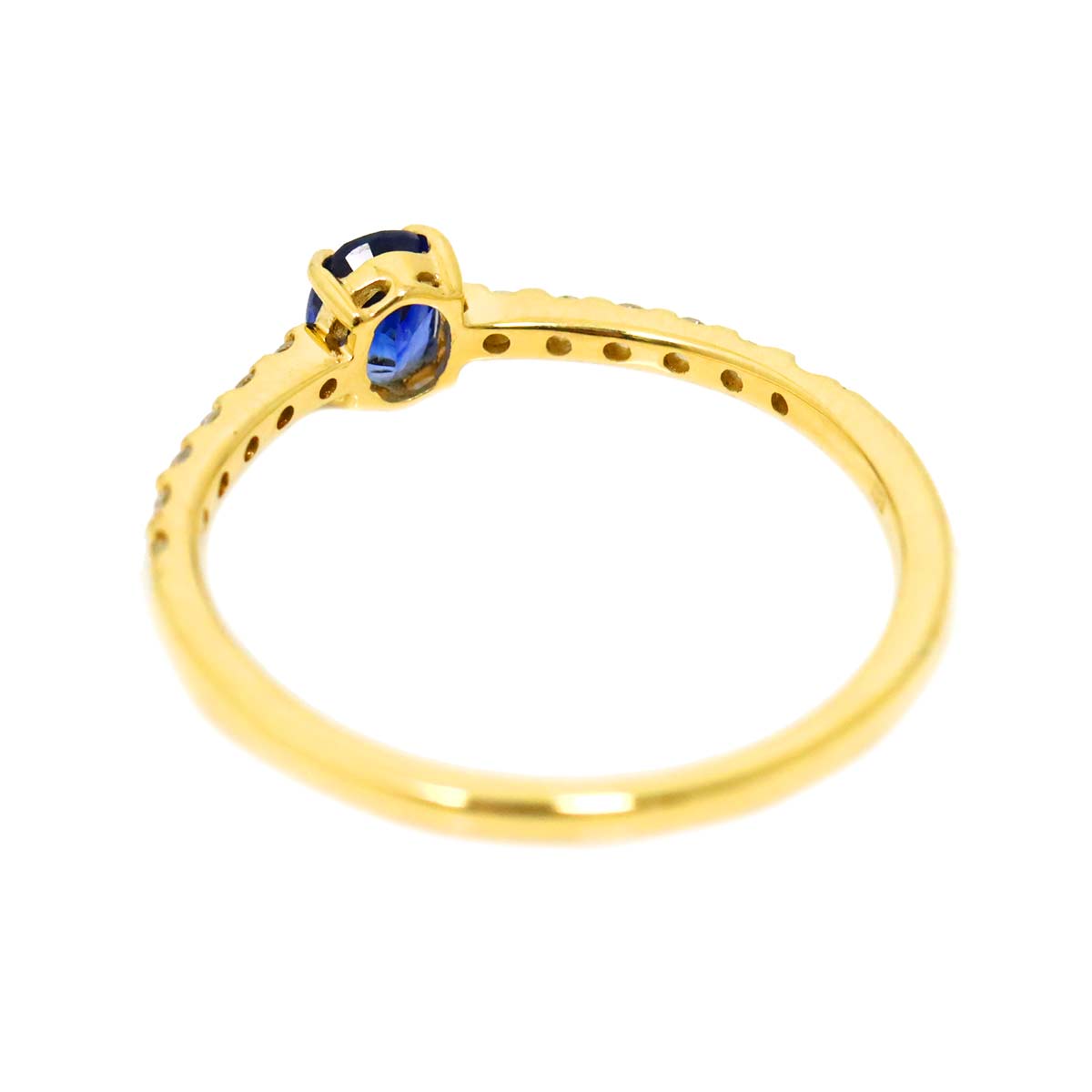 Sapphire 0.38ct Diamond 0.11ct Ring 18K YG Yellow Gold size5.75-6(US)