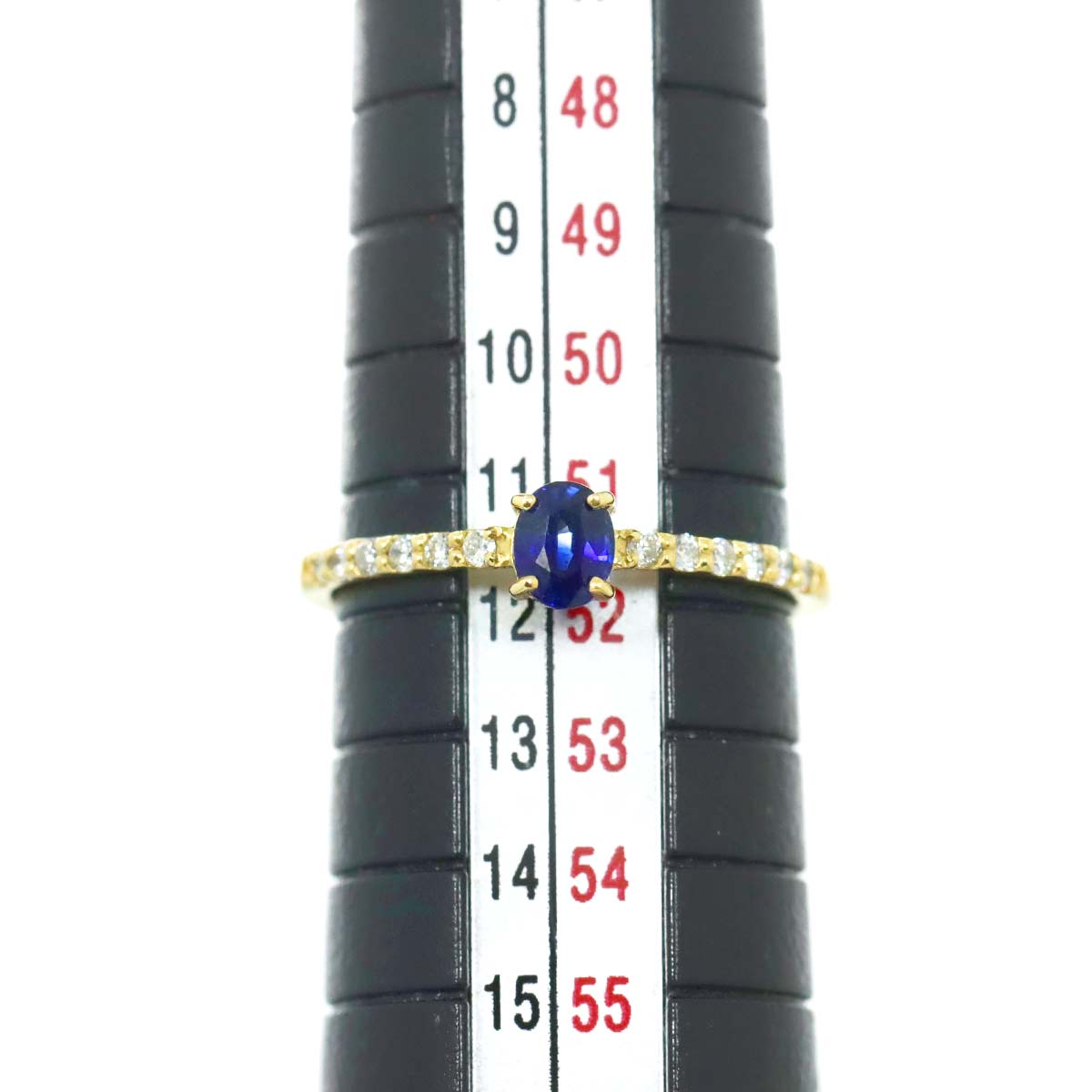 Sapphire 0.38ct Diamond 0.11ct Ring 18K YG Yellow Gold size5.75-6(US)