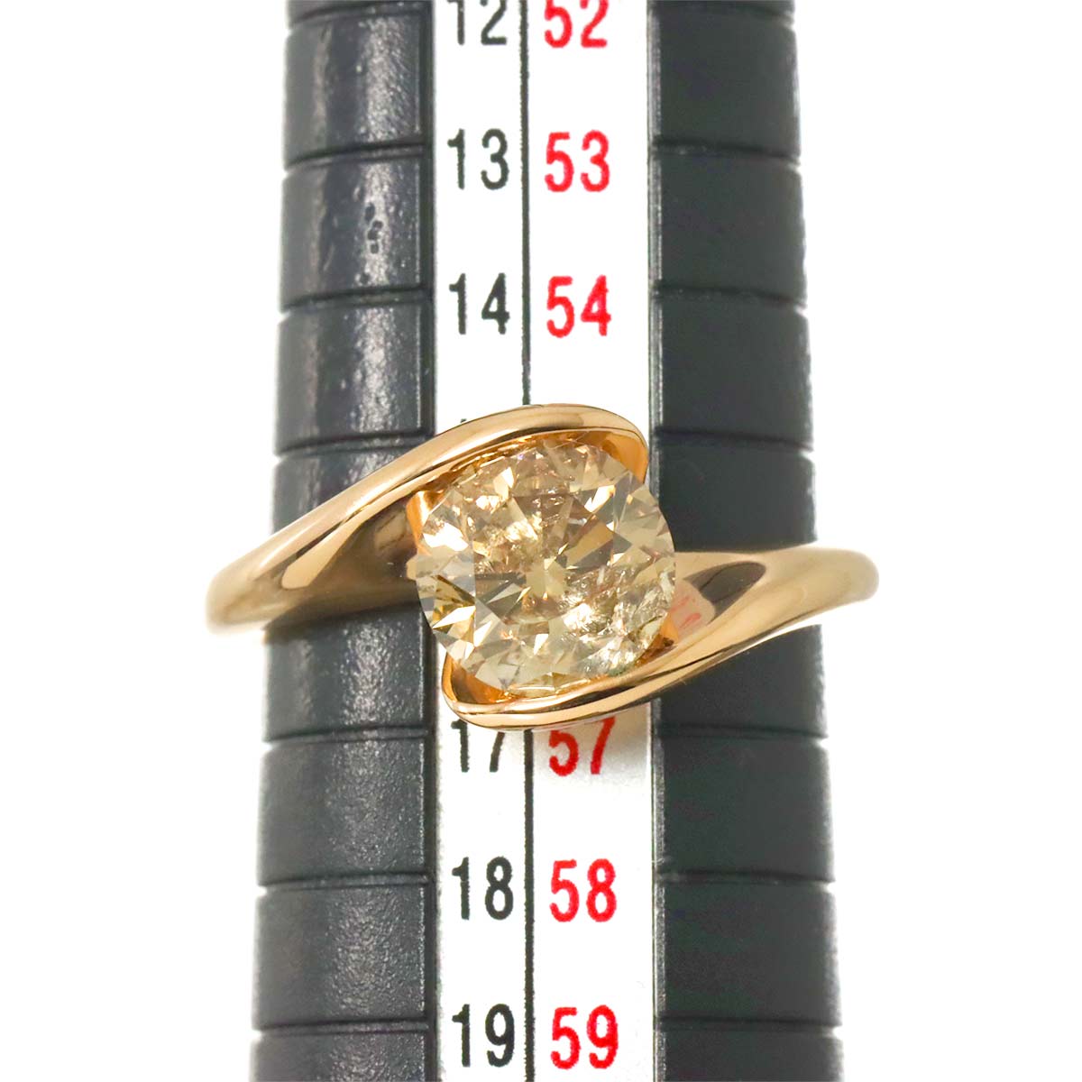 BrownDiamond 2.058ct Ring 18K K18 PG 750 size7.25-7.5(US)