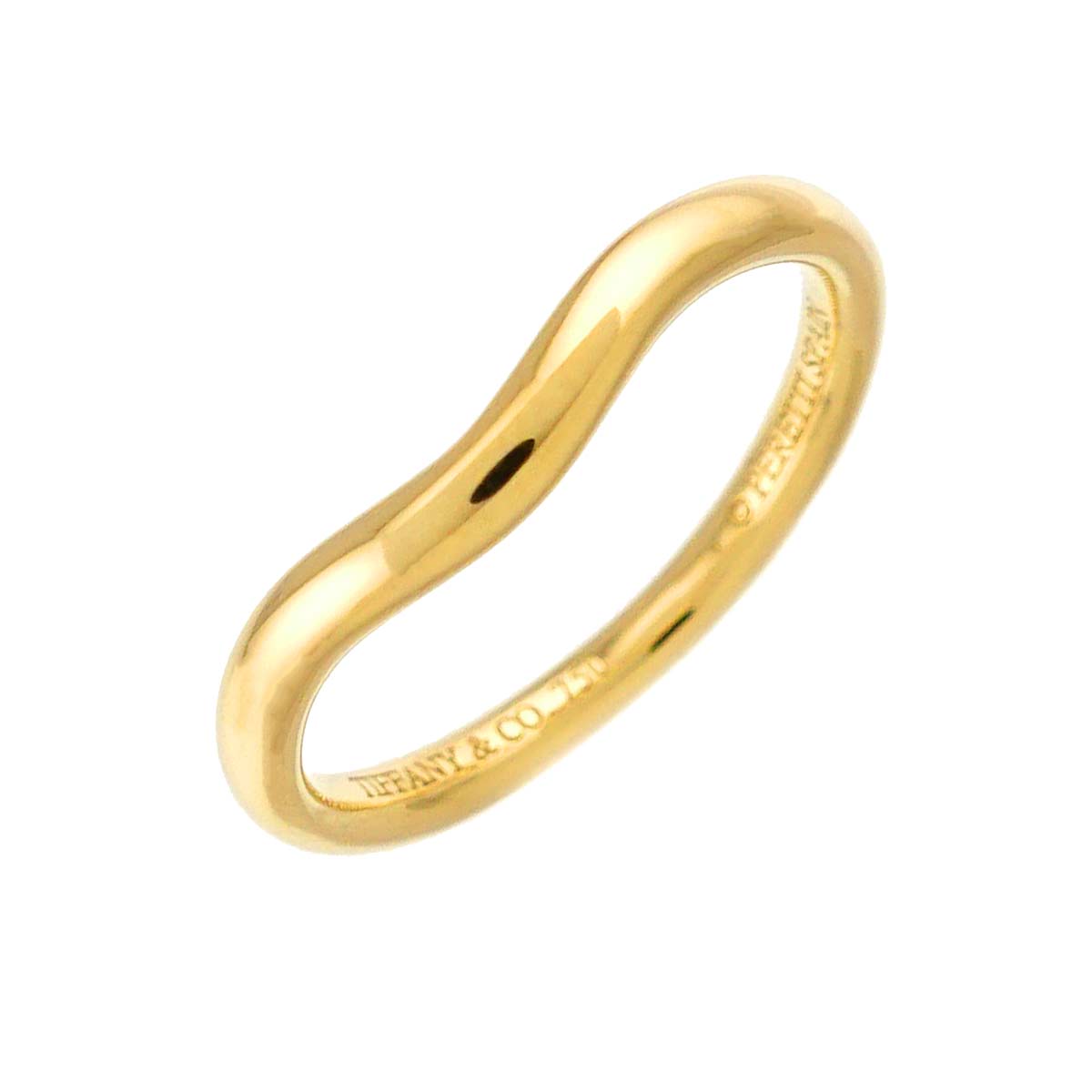 Curved Band Ring 18K Yellow Gold 750 size4(US)
