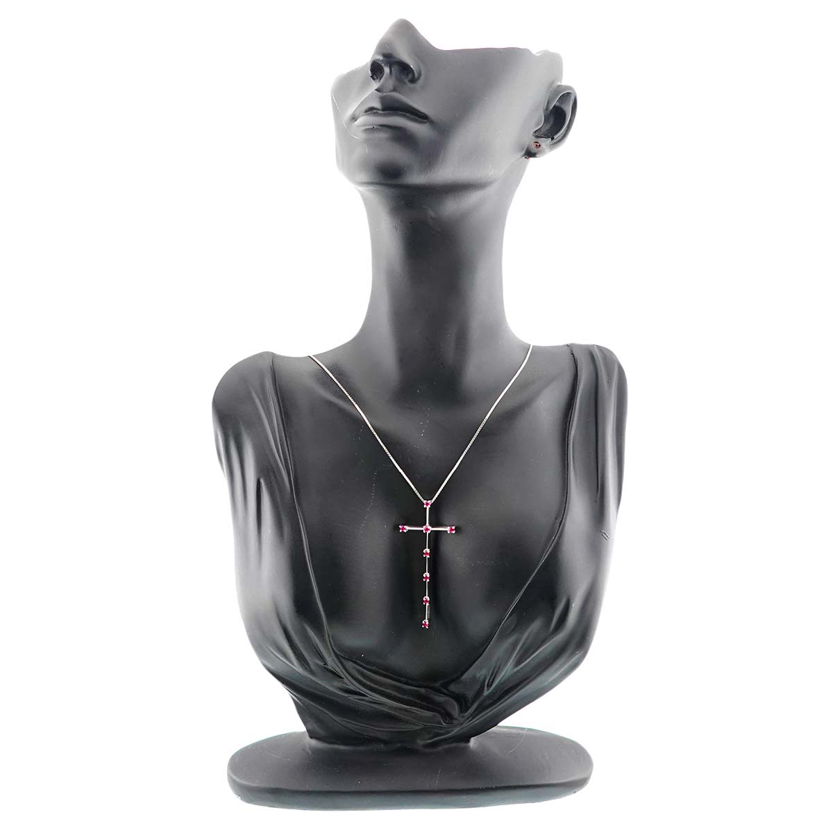 FRAMMENTI cross Ruby Diamond Necklace 18K WG 750