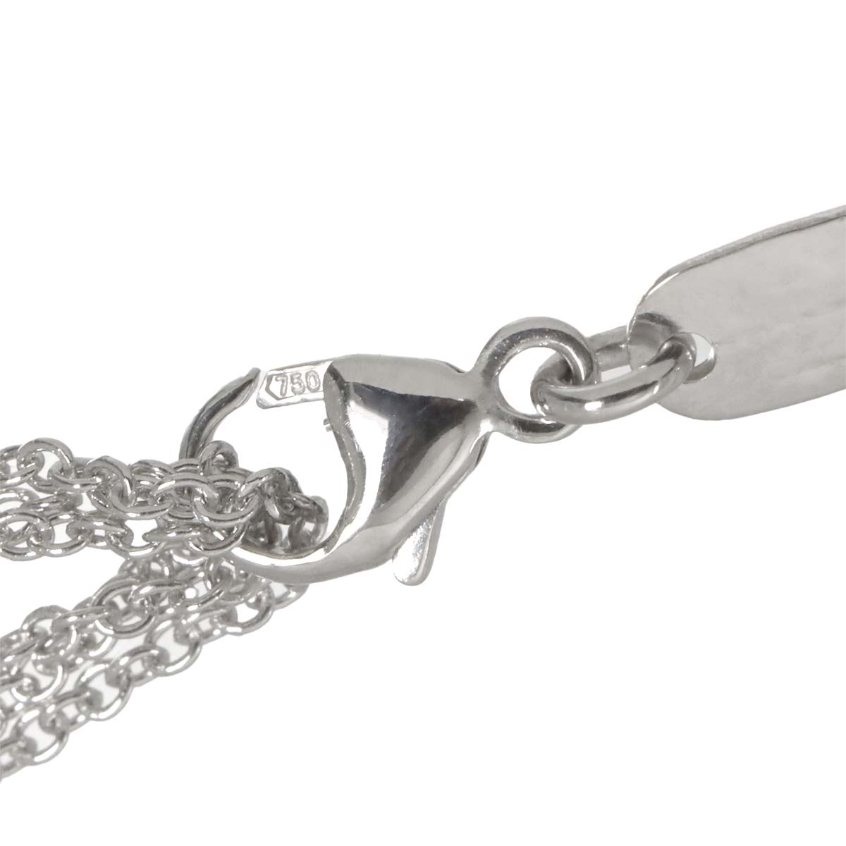 Diamond Cross Necklace 18K White Gold 750