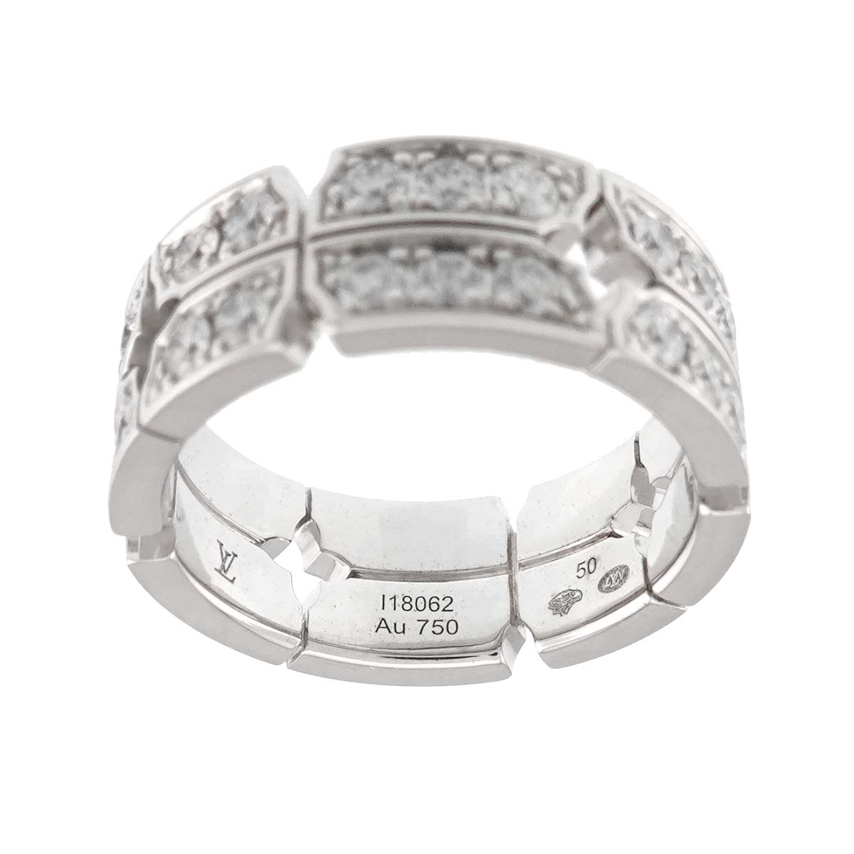 Diamond Ring 18K WG 750 size50 5.25(US)