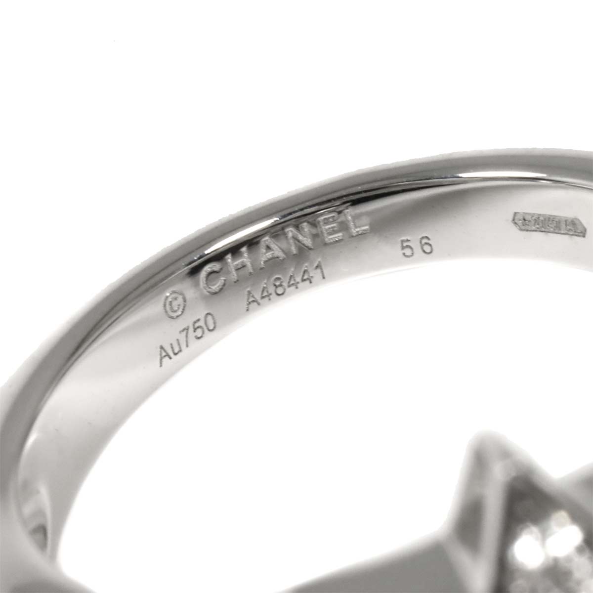 Comet Diamond Ring 18K White Gold 750 size56 7.5(US)