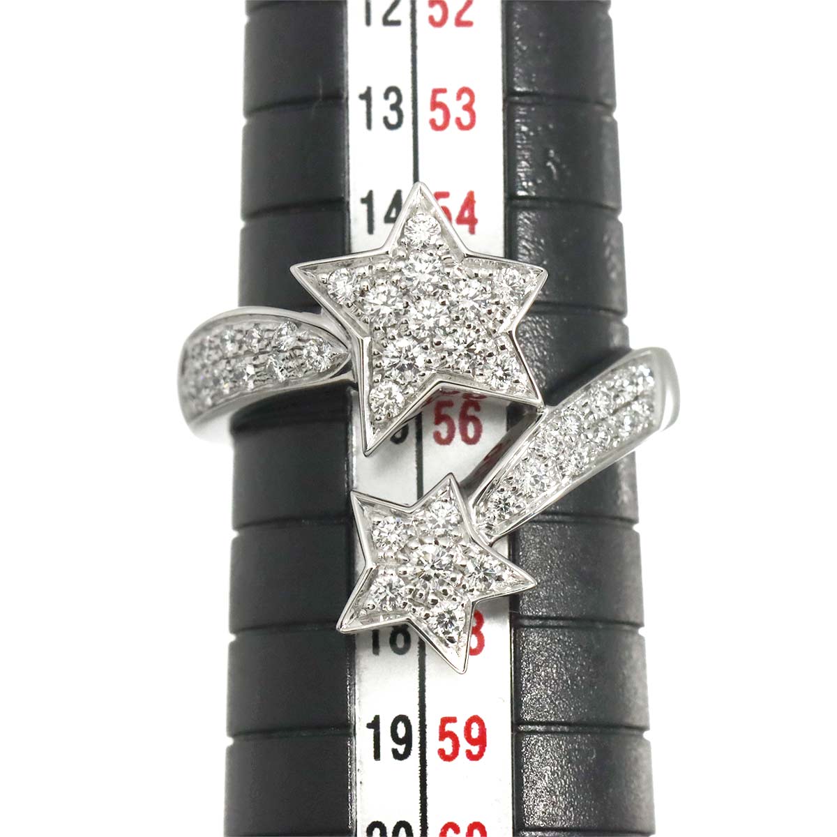 Comet Diamond Ring 18K White Gold 750 size56 7.5(US)