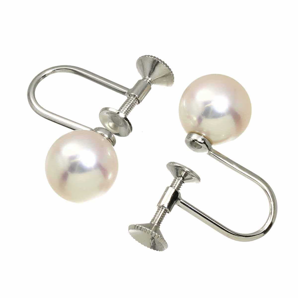 Akoya Pearl 7.3mm Earrings 18K WG 750