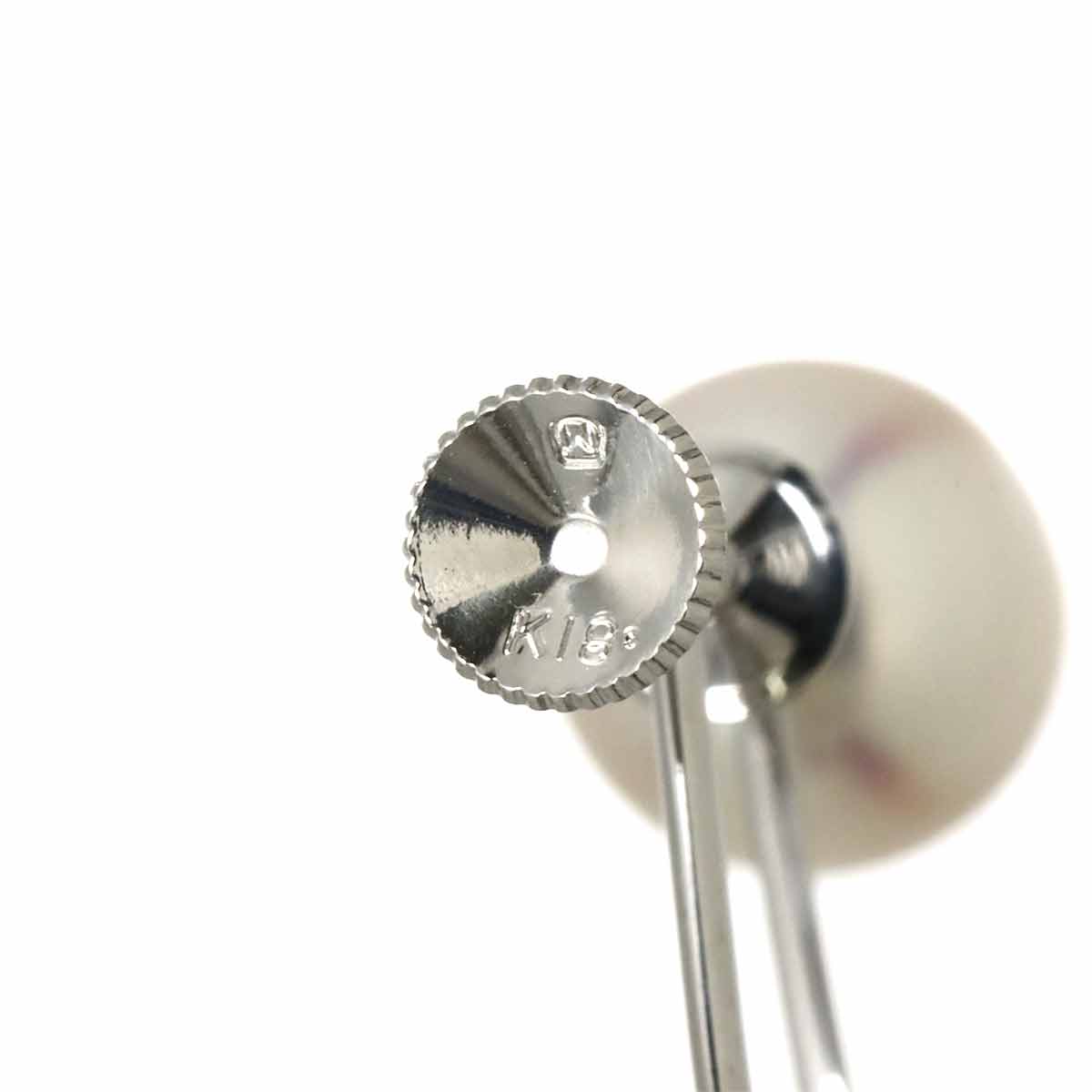 Akoya Pearl 7.3mm Earrings 18K WG 750
