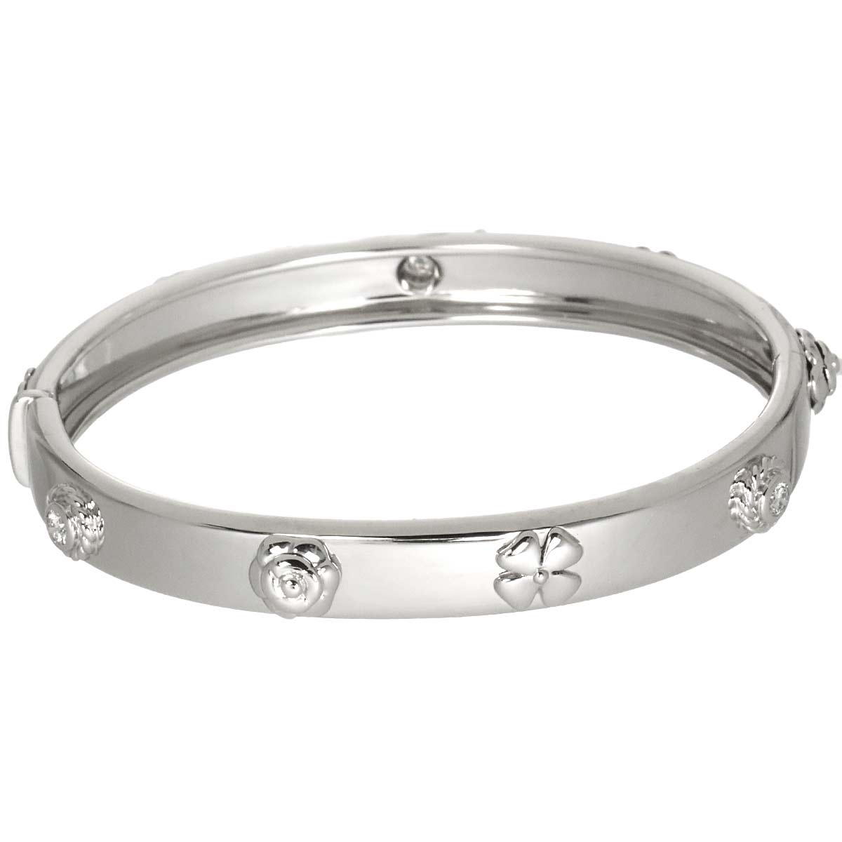 Three Symbols Diamond Bracelet 18K White Gold 750