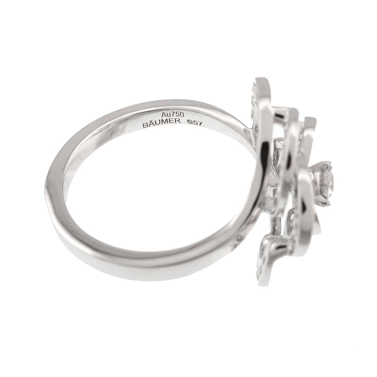 Camellia Diamond Ring 18K White Gold 750 size57 7.75-8(US)
