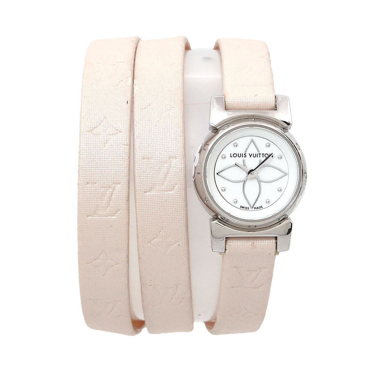 Tambour bijou Q151C Quartz White Shell Dial Ladies