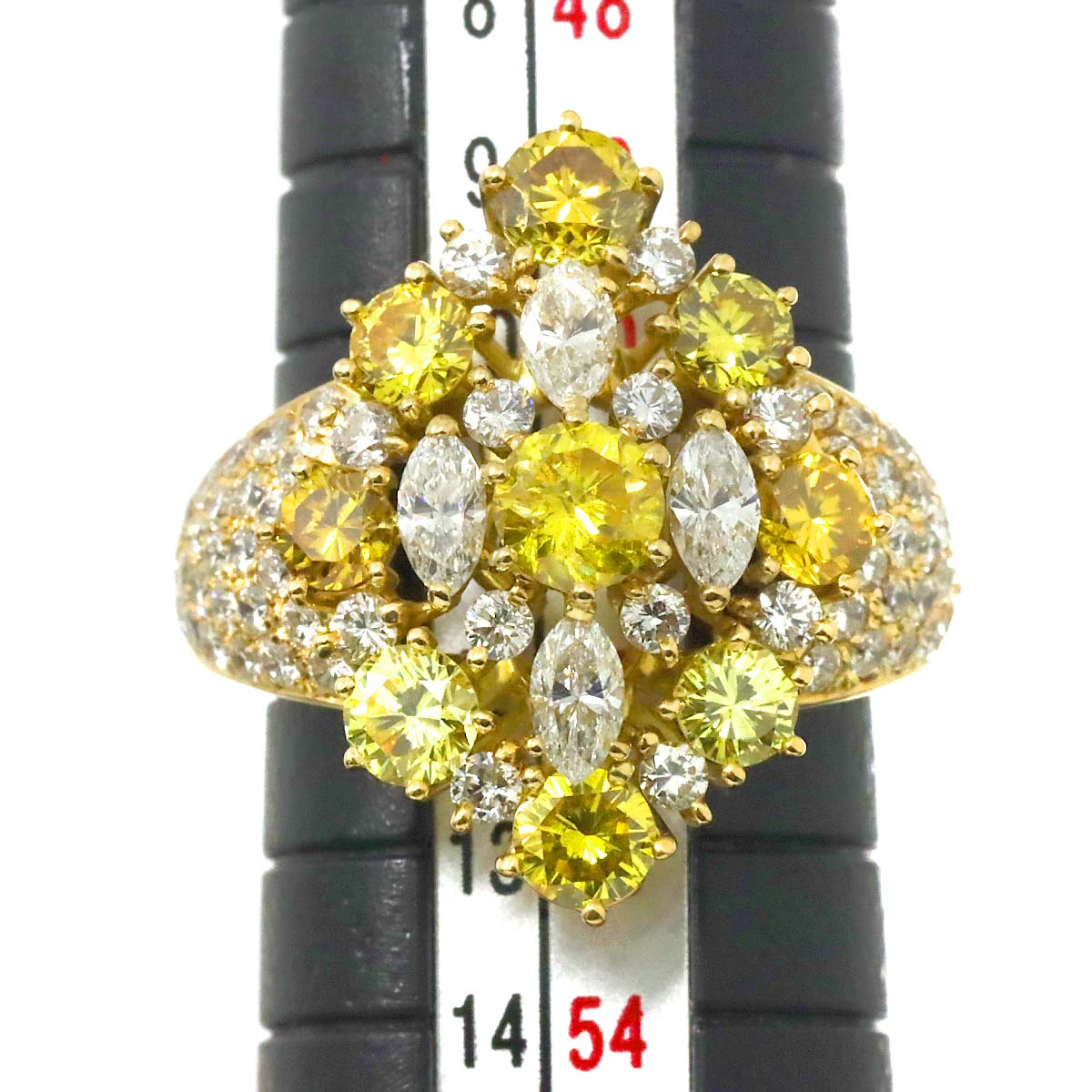 Diamond 1.39ct/1.76ct Ring 18K YG Yellow Gold 750 Size5.5-5.75(US)