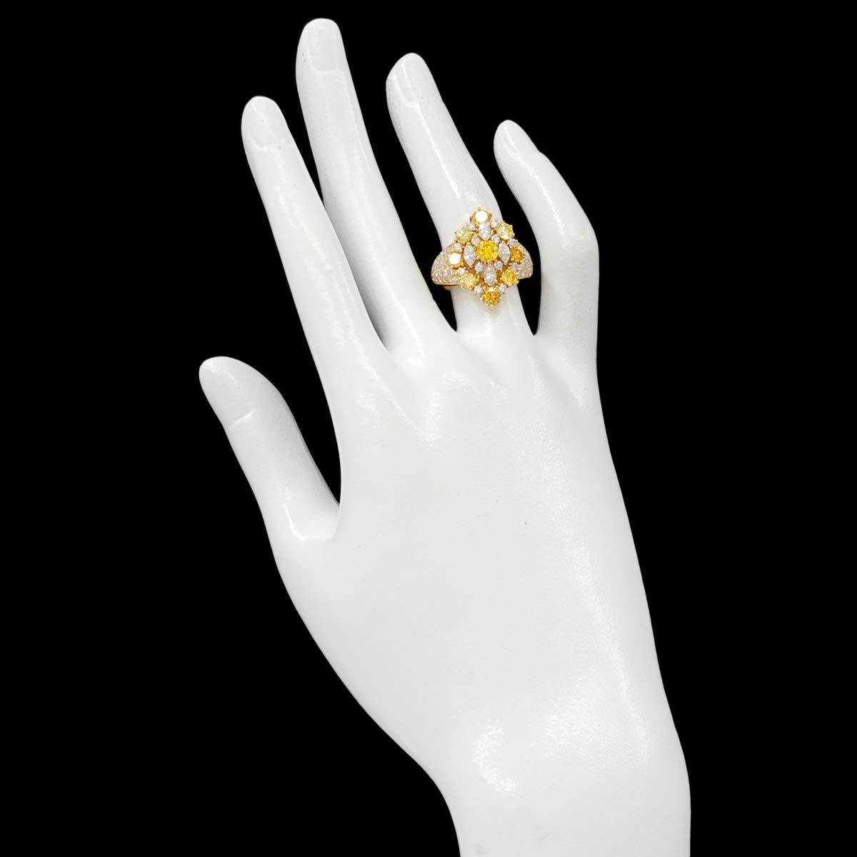 Diamond 1.39ct/1.76ct Ring 18K YG Yellow Gold 750 Size5.5-5.75(US)