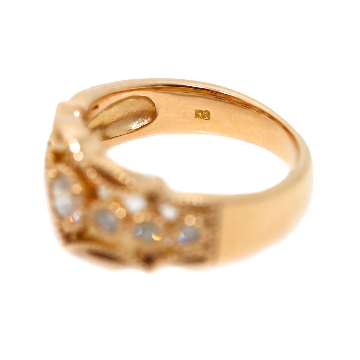 Diamond 0.227ct/0.16ct Ring 18K PG Pink Gold 750 Size5-5.25(US)