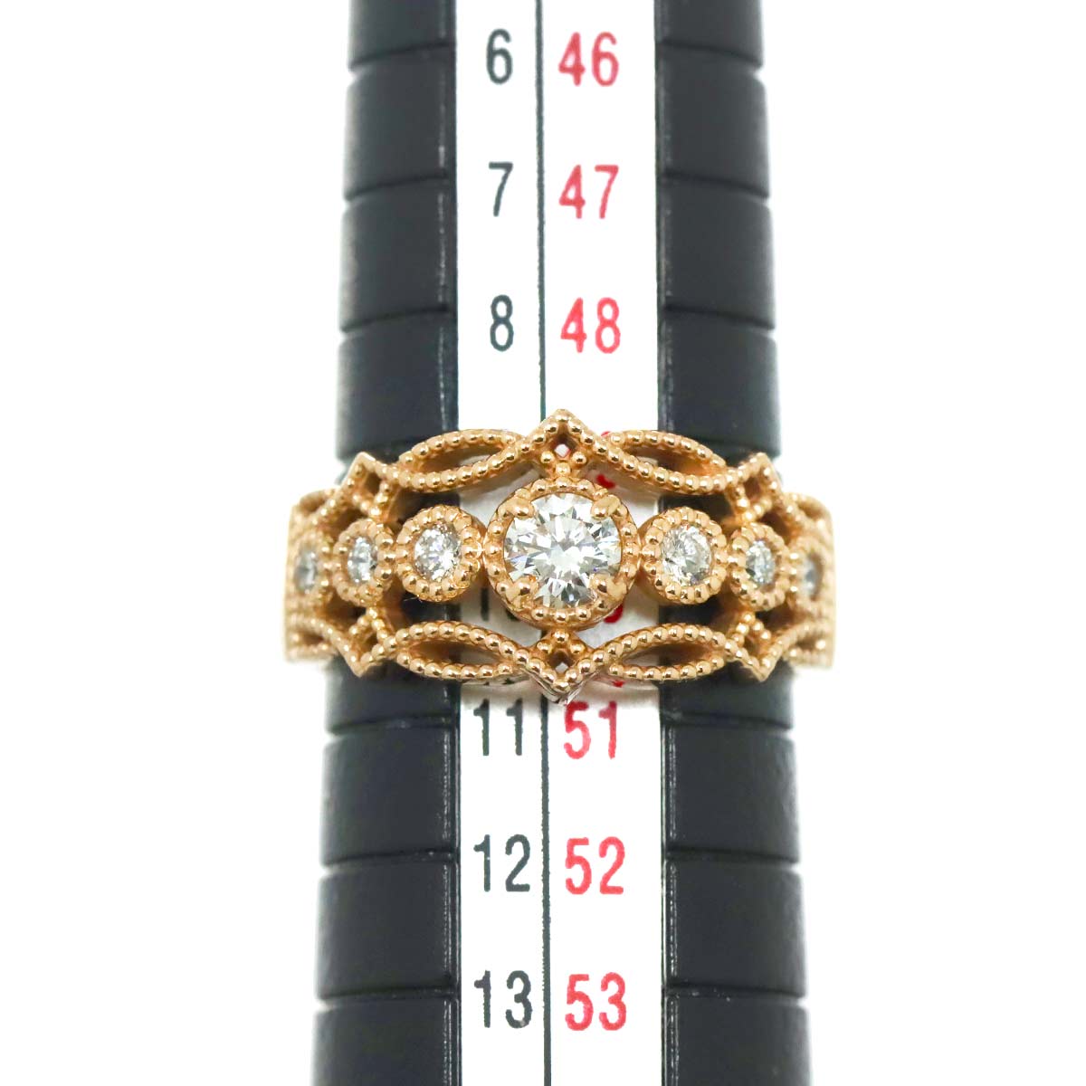 Diamond 0.227ct/0.16ct Ring 18K PG Pink Gold 750 Size5-5.25(US)