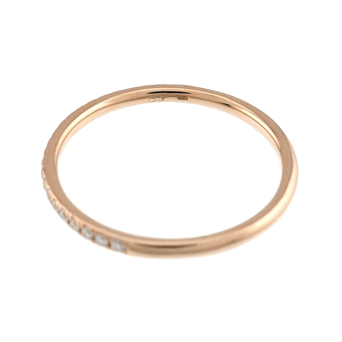 Diamond 0.10ct Ring 18K PG Pink Gold 750 Size7.25(US)