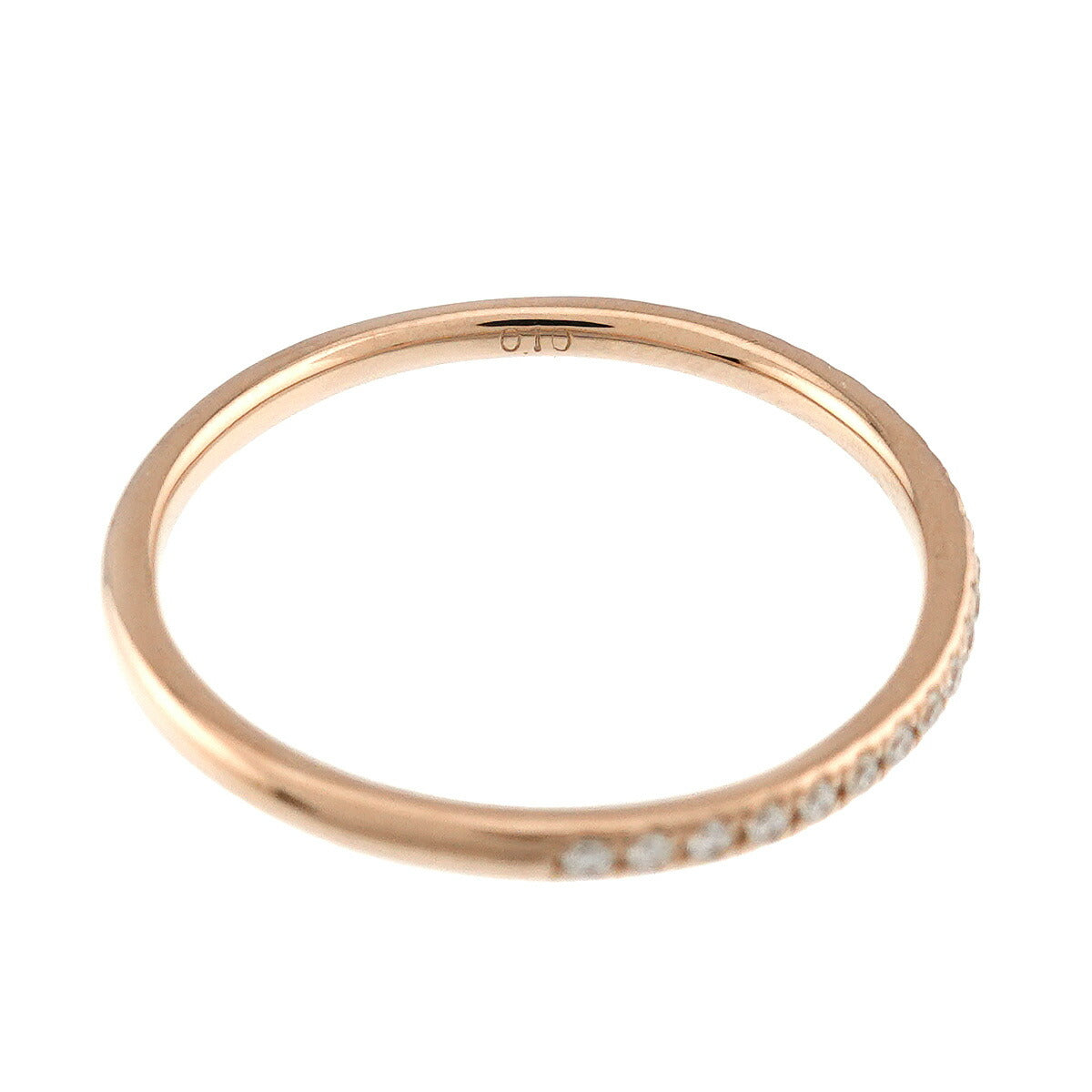 Diamond 0.10ct Ring 18K PG Pink Gold 750 Size7.25(US)