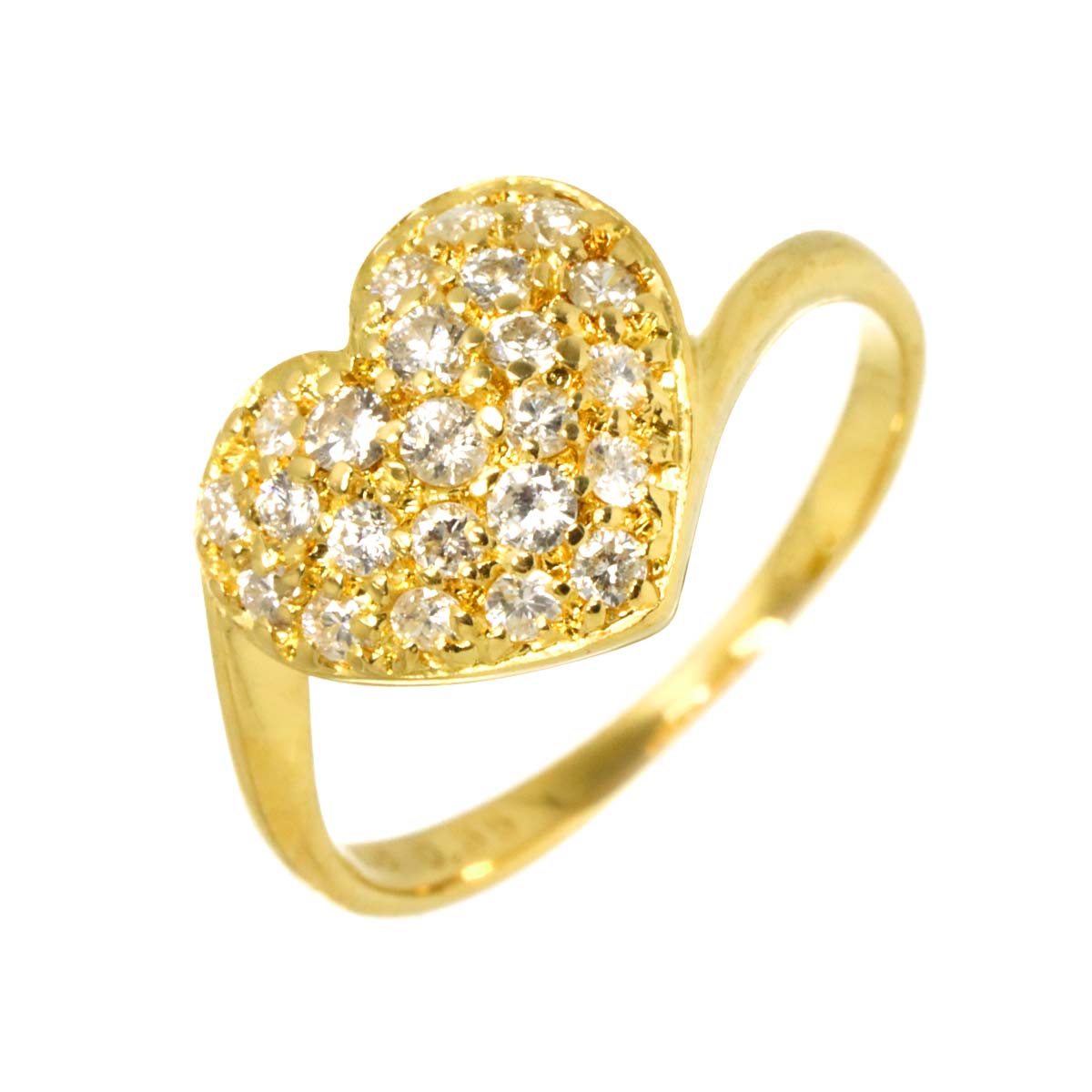 Diamond 0.35ct Ring 18K YG Yellow Gold 750 Sie2.5-2.75(US)