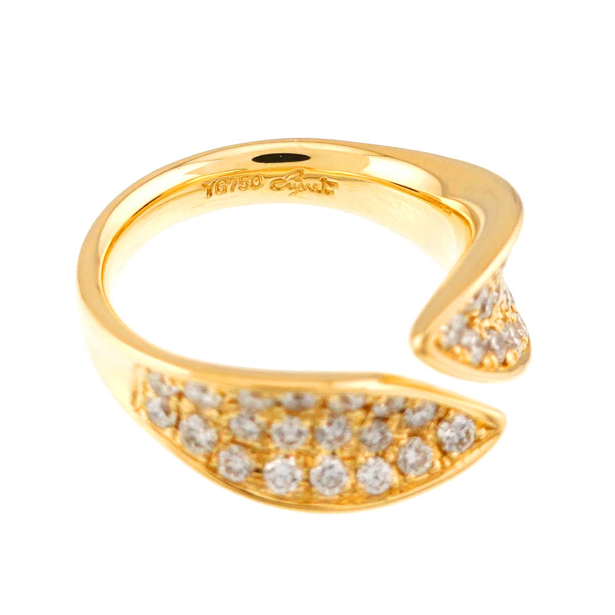 Diamond 0.62ct Ring 18K YG 750 Size3-3.25(US)
