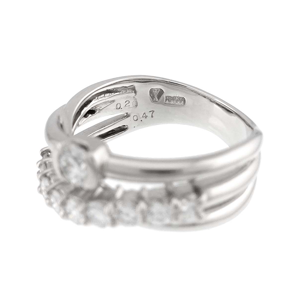Diamond 0.20ct/0.47ct Ring Pt Platinum size5.25-5.5(US)
