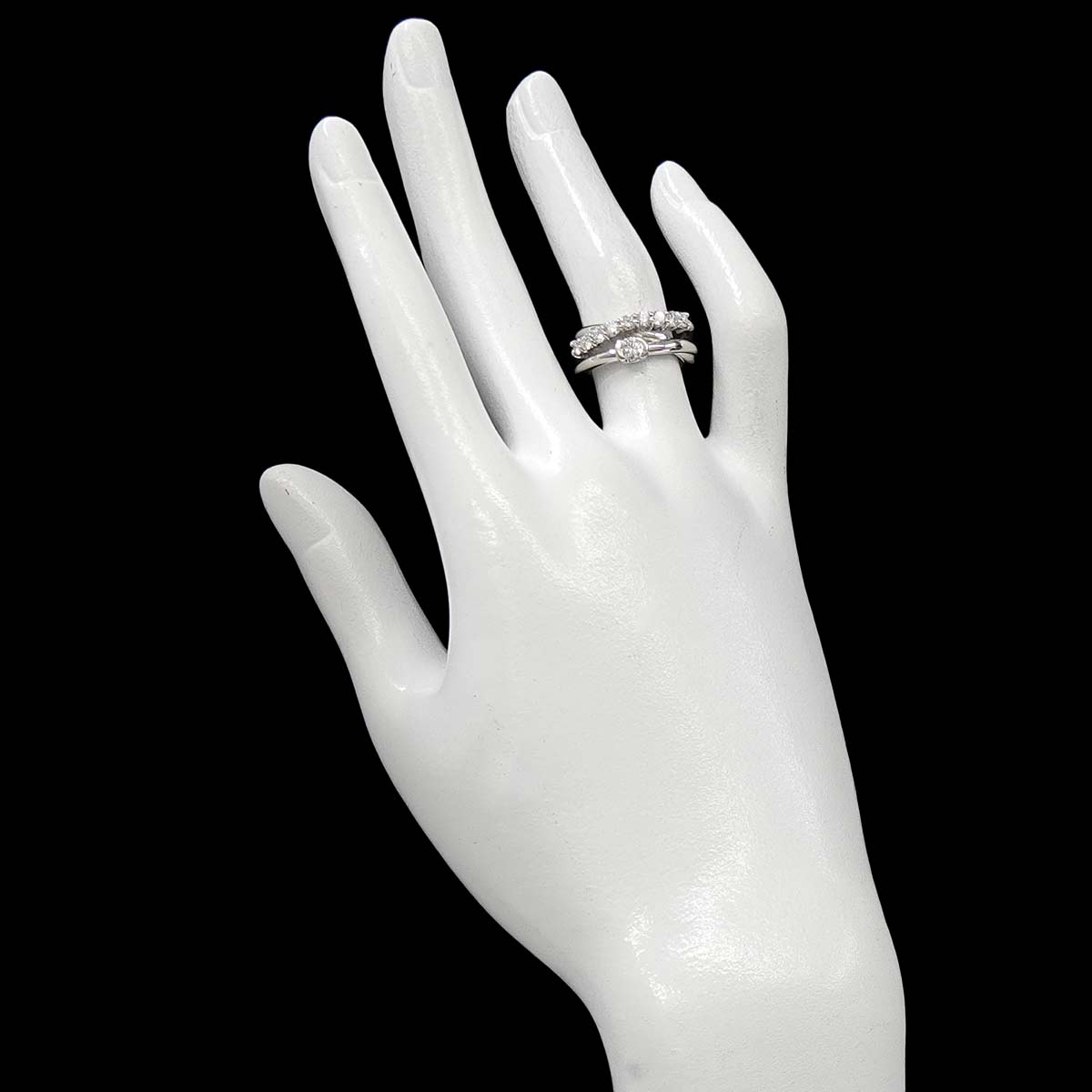 Diamond 0.20ct/0.47ct Ring Pt Platinum size5.25-5.5(US)