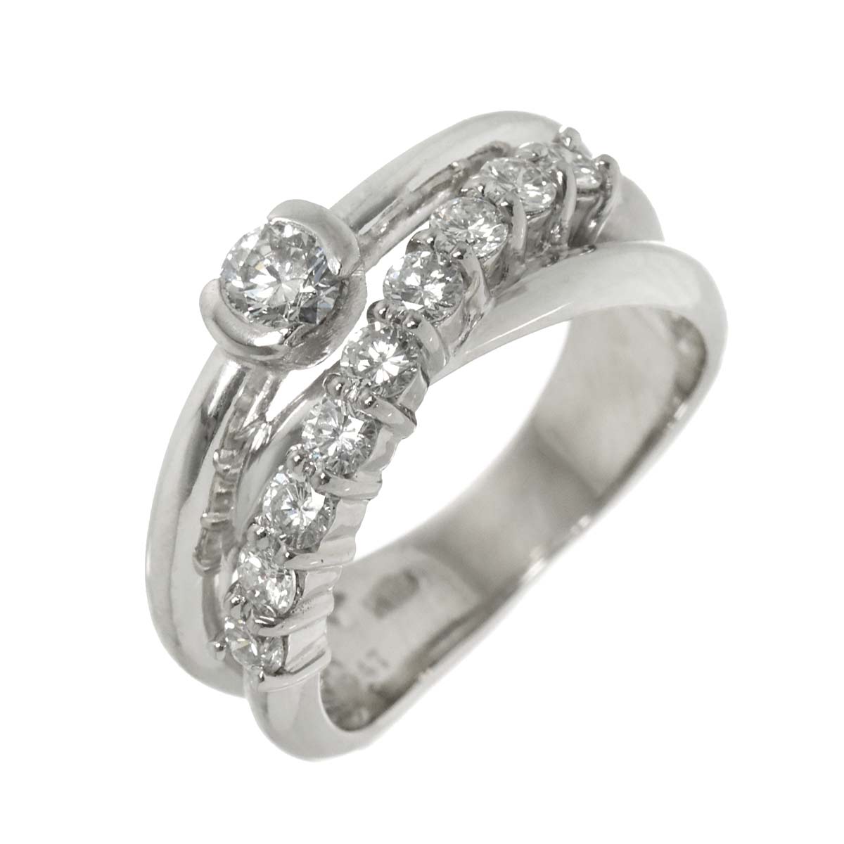 Diamond 0.20ct/0.47ct Ring Pt Platinum size5.25-5.5(US)