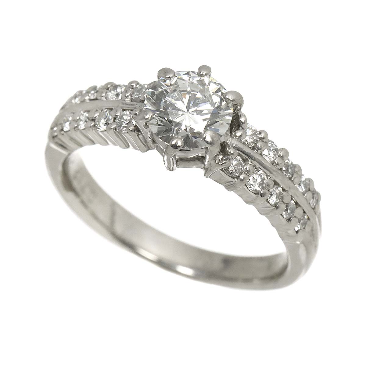 Diamond 0.712ct J/SI2/GD 0.25ct Ring Pt Platinum size4.75-5(US)