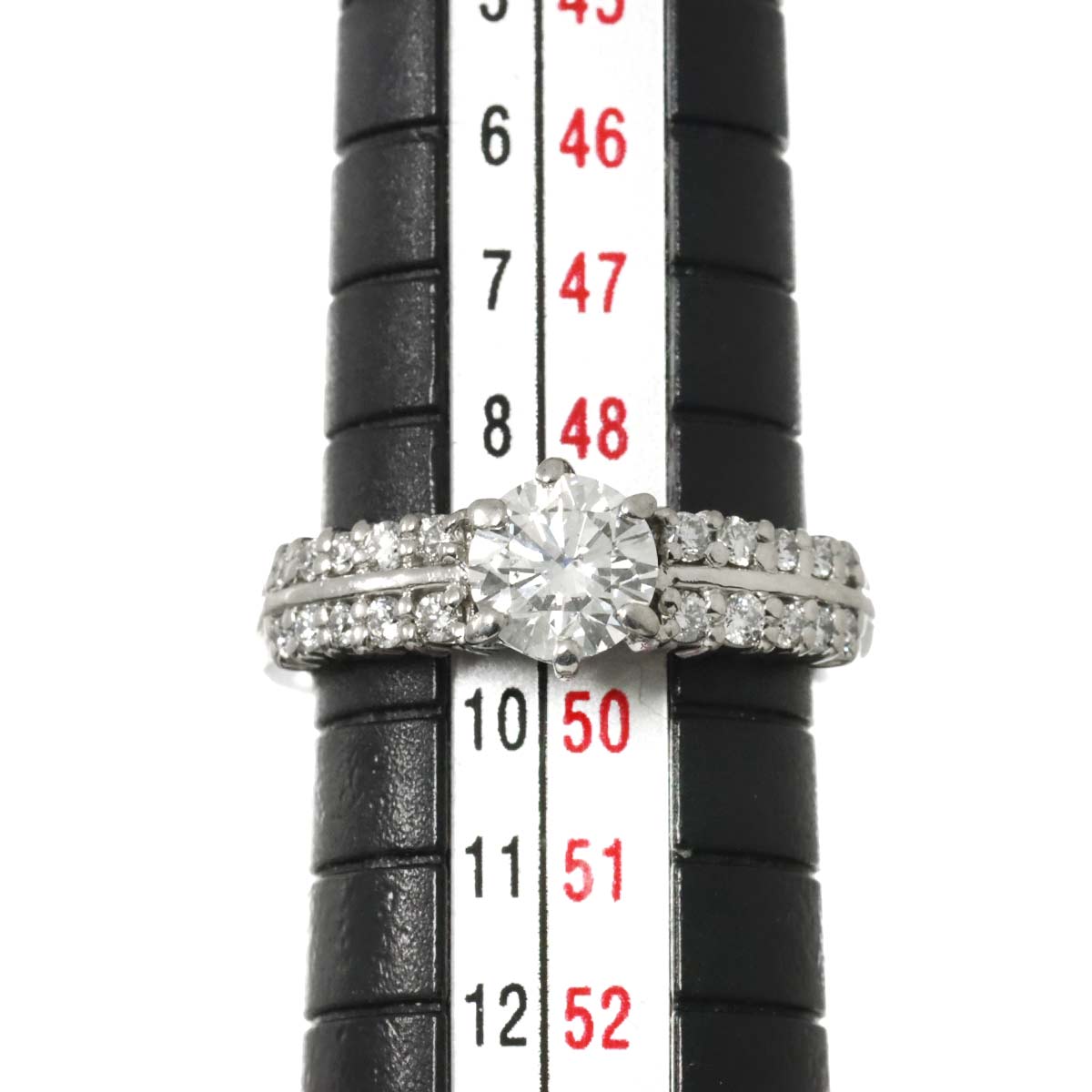 Diamond 0.712ct J/SI2/GD 0.25ct Ring Pt Platinum size4.75-5(US)