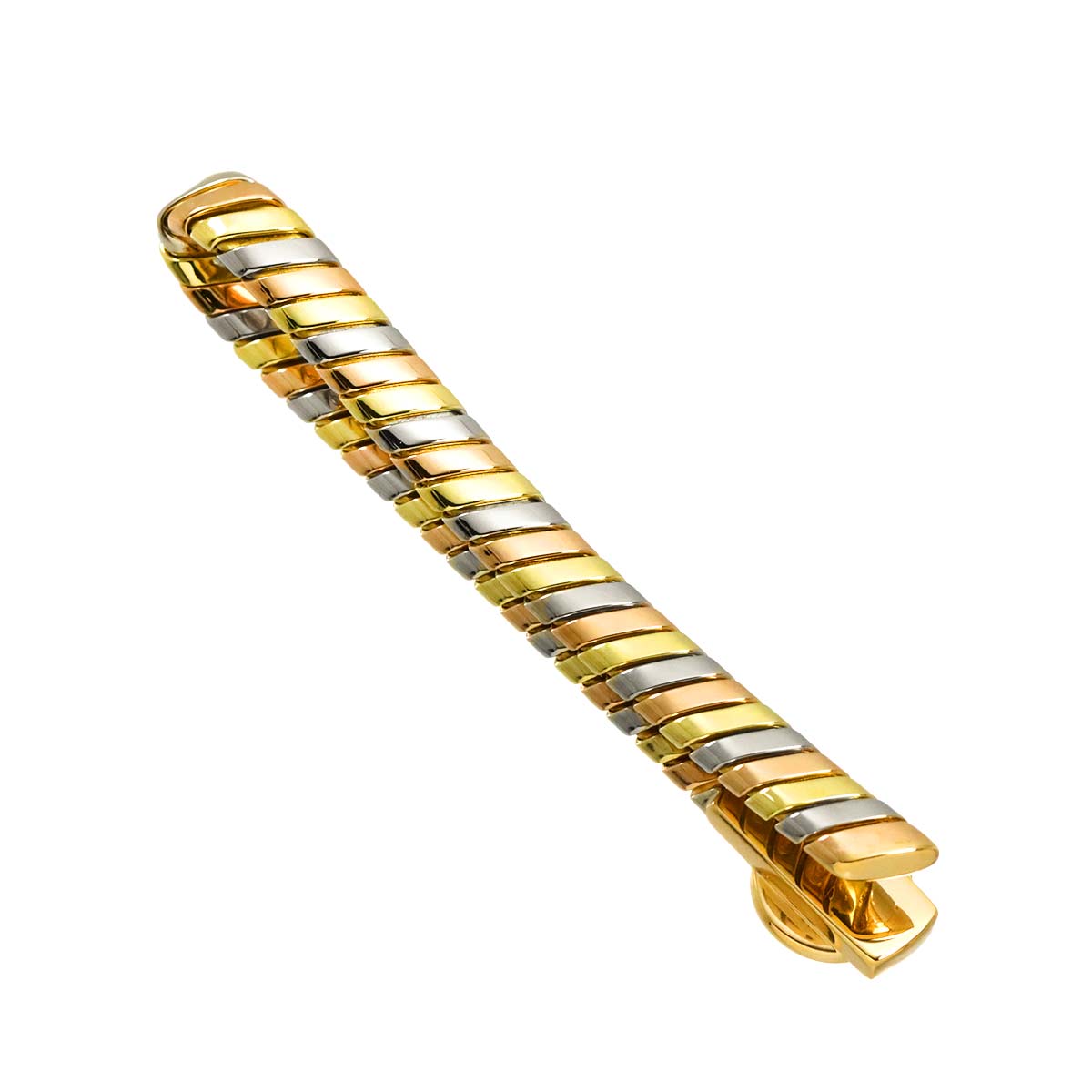Double logo Tubogas Onyx Tie Bar 18K YG PG WG 750
