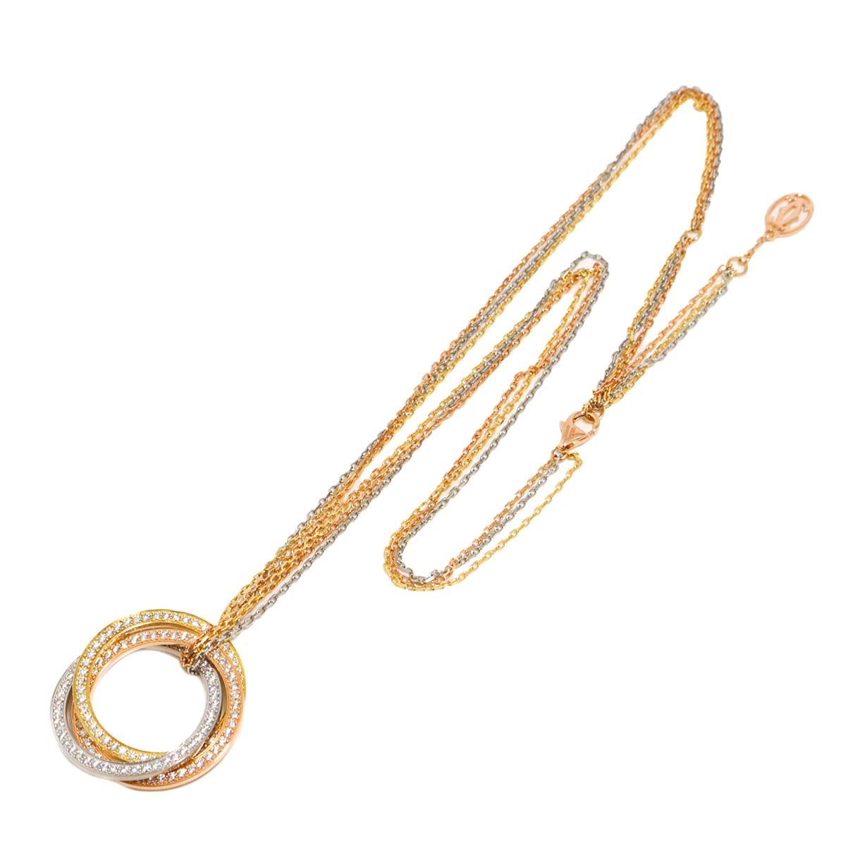 Trinity Diamond Necklace 18K YG WG PG 750