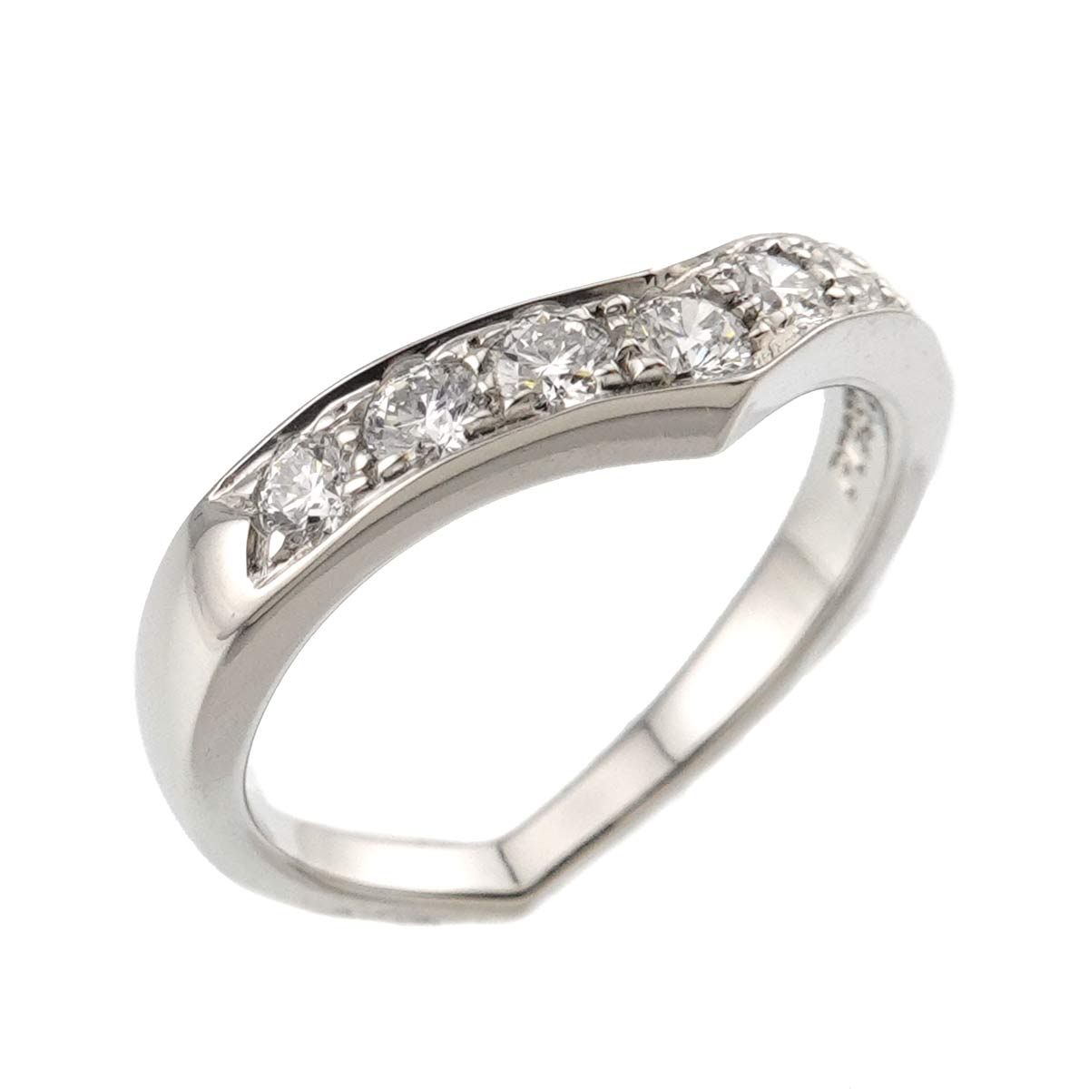 V Band Diamond Ring Platinum size4.5(US)