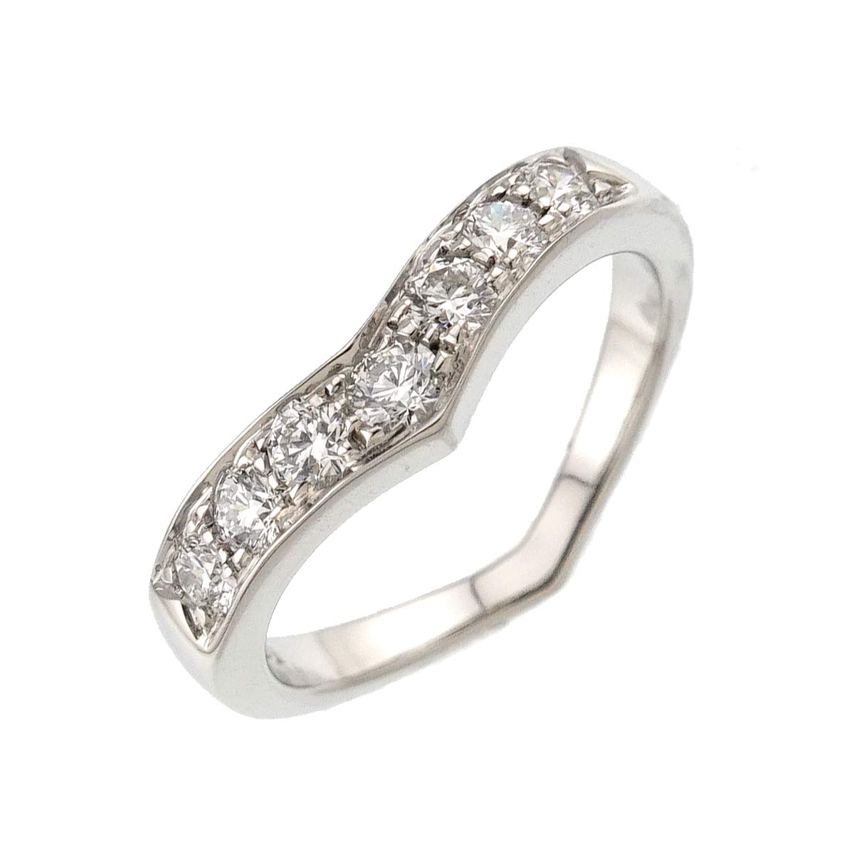 V Band Diamond Ring Platinum size4.5(US)