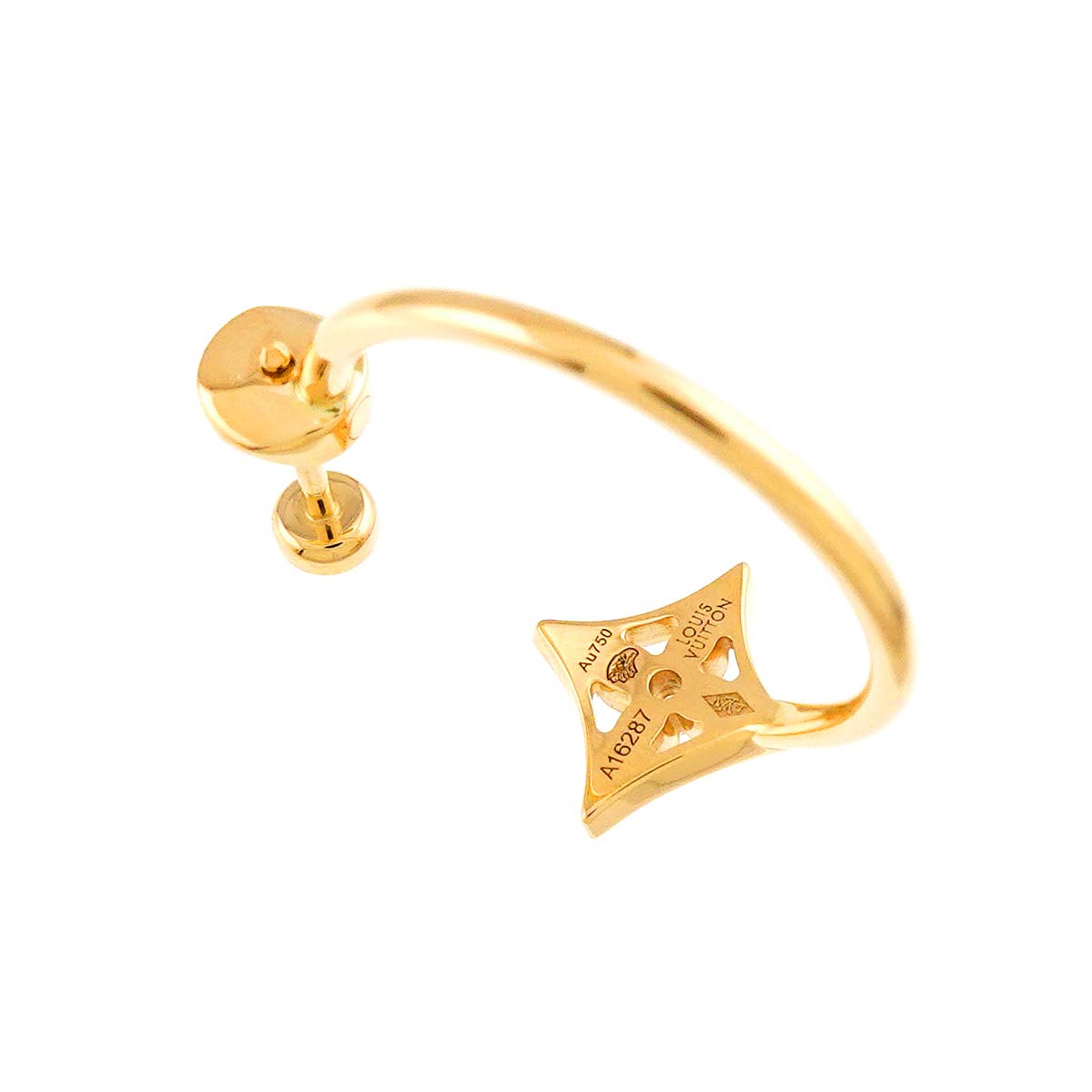 Diamond Earring Pierced 18K YG One Piece only