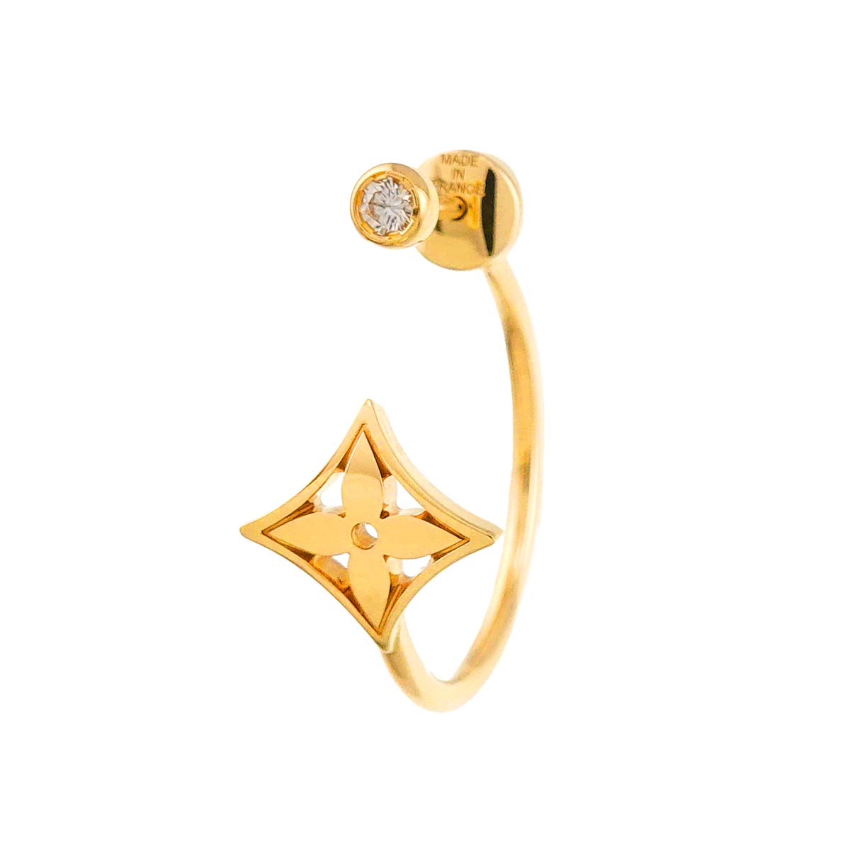 Diamond Earring Pierced 18K YG One Piece only