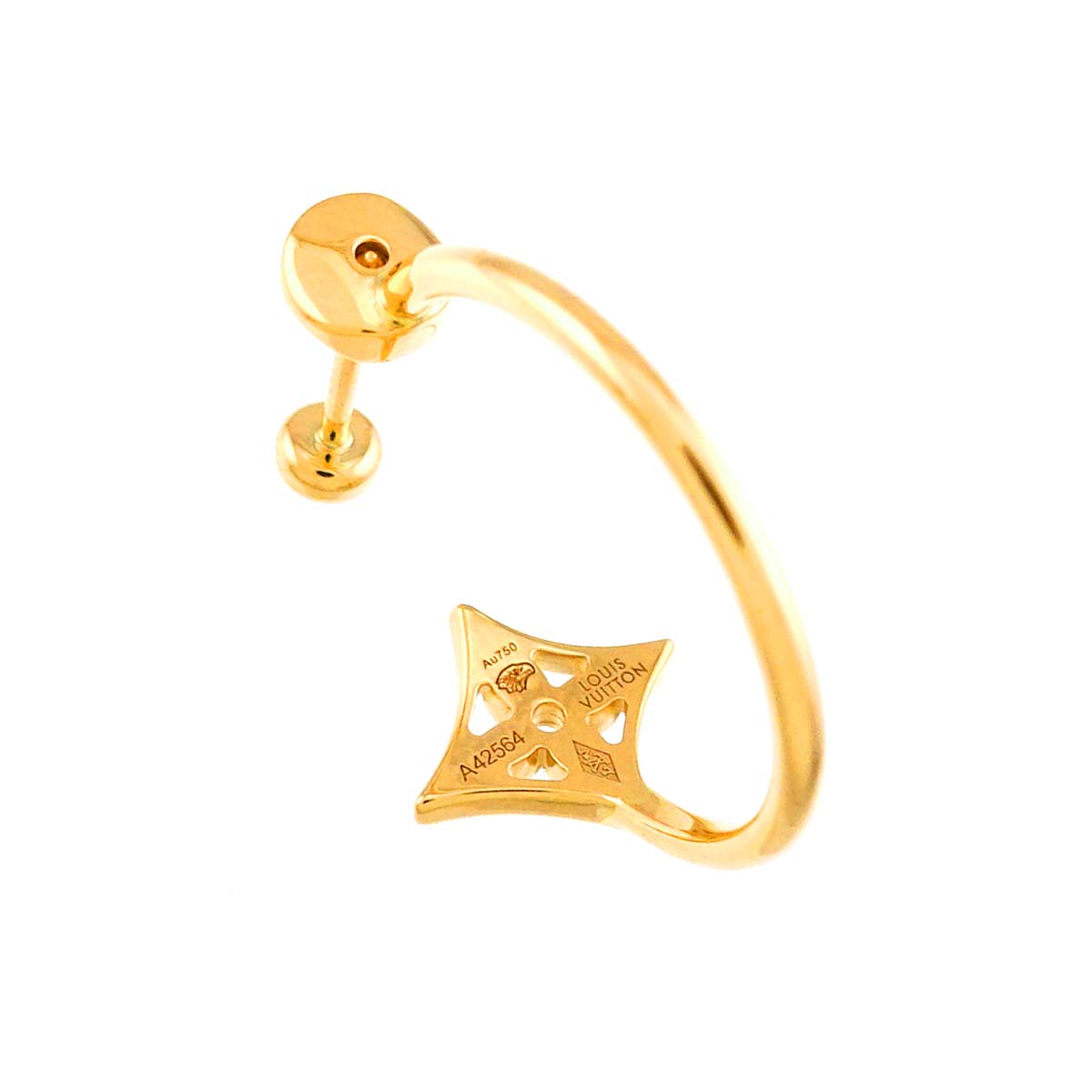 Diamond Earring Pierced 18K YG One Piece only