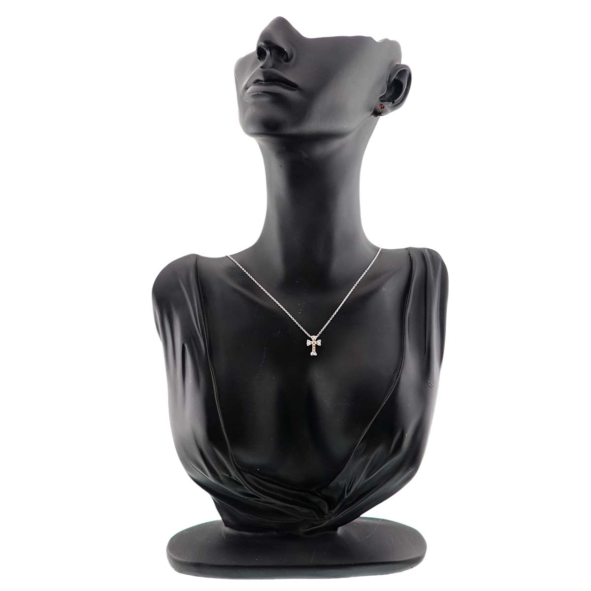 Cross motif Diamond 0.11ct/0.11ct Necklace 18K WG 750
