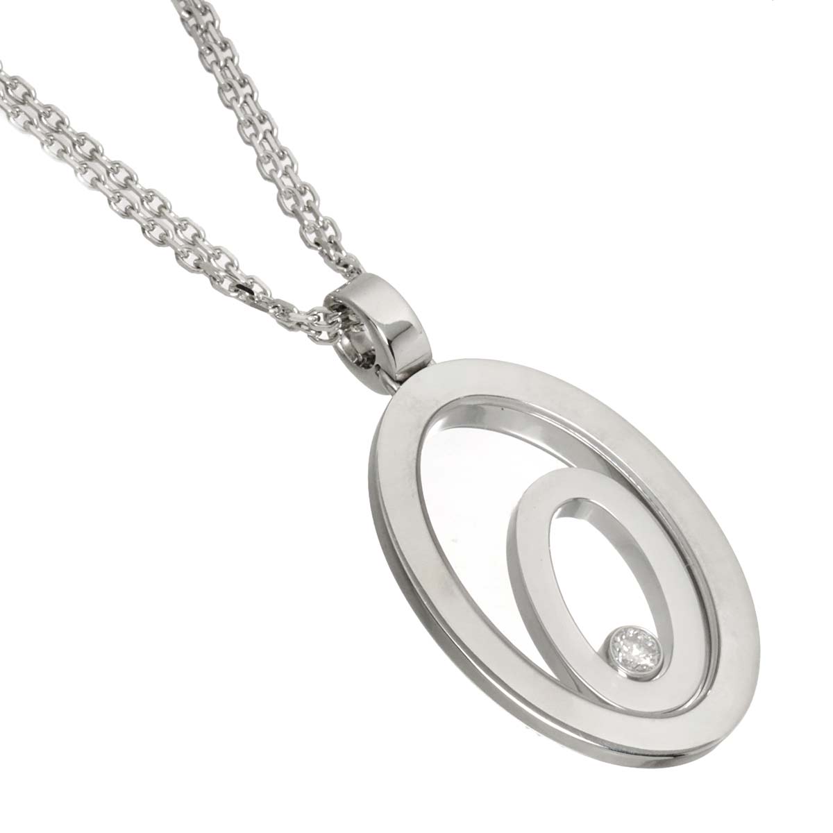Happy Spirit Diamond Necklace 18K White Gold 750