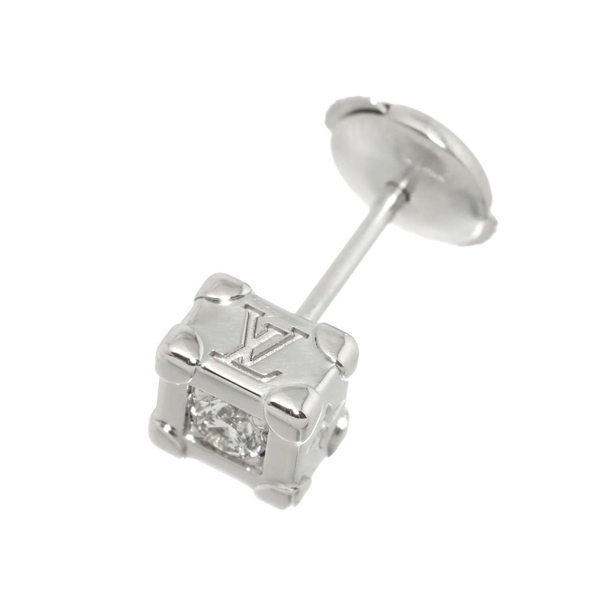 Diamond Earring Pierced 18K WG 750 One Piece only