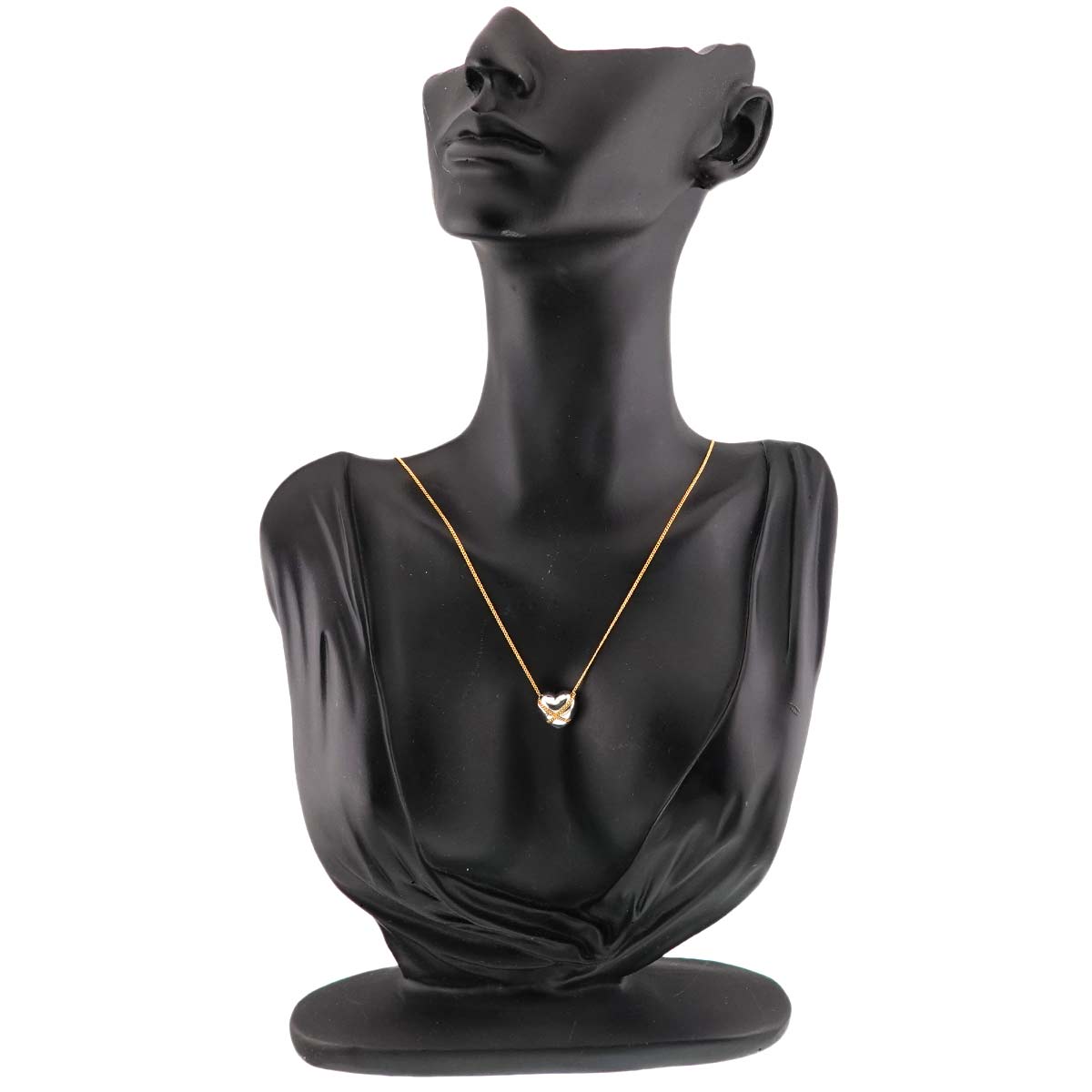 Chain Cross Heart Necklace SV Silver 18K YG 750