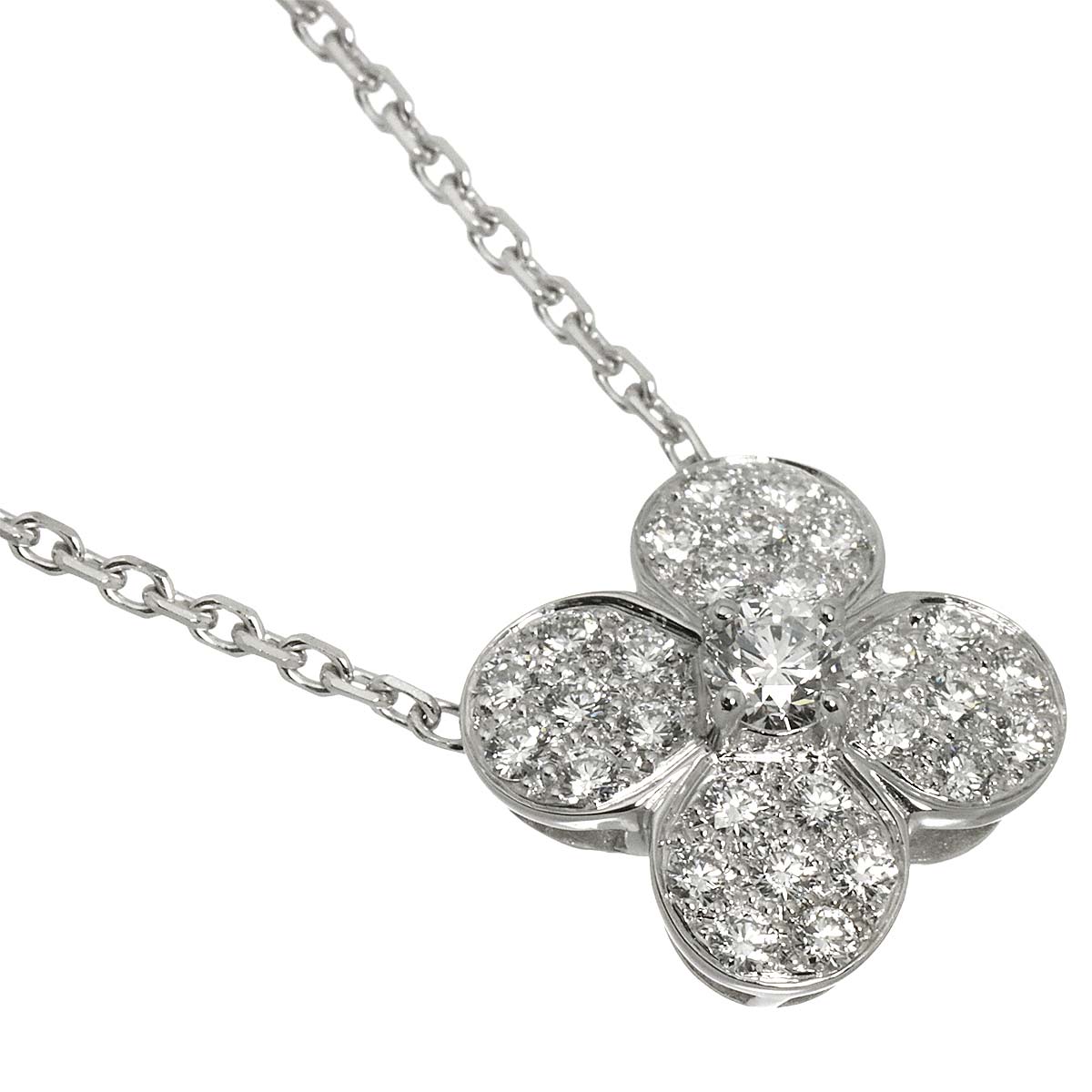 Diamond Necklace Large 18K White Gold 750