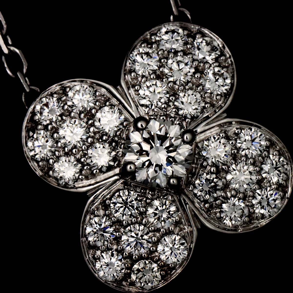 Diamond Necklace Large 18K White Gold 750