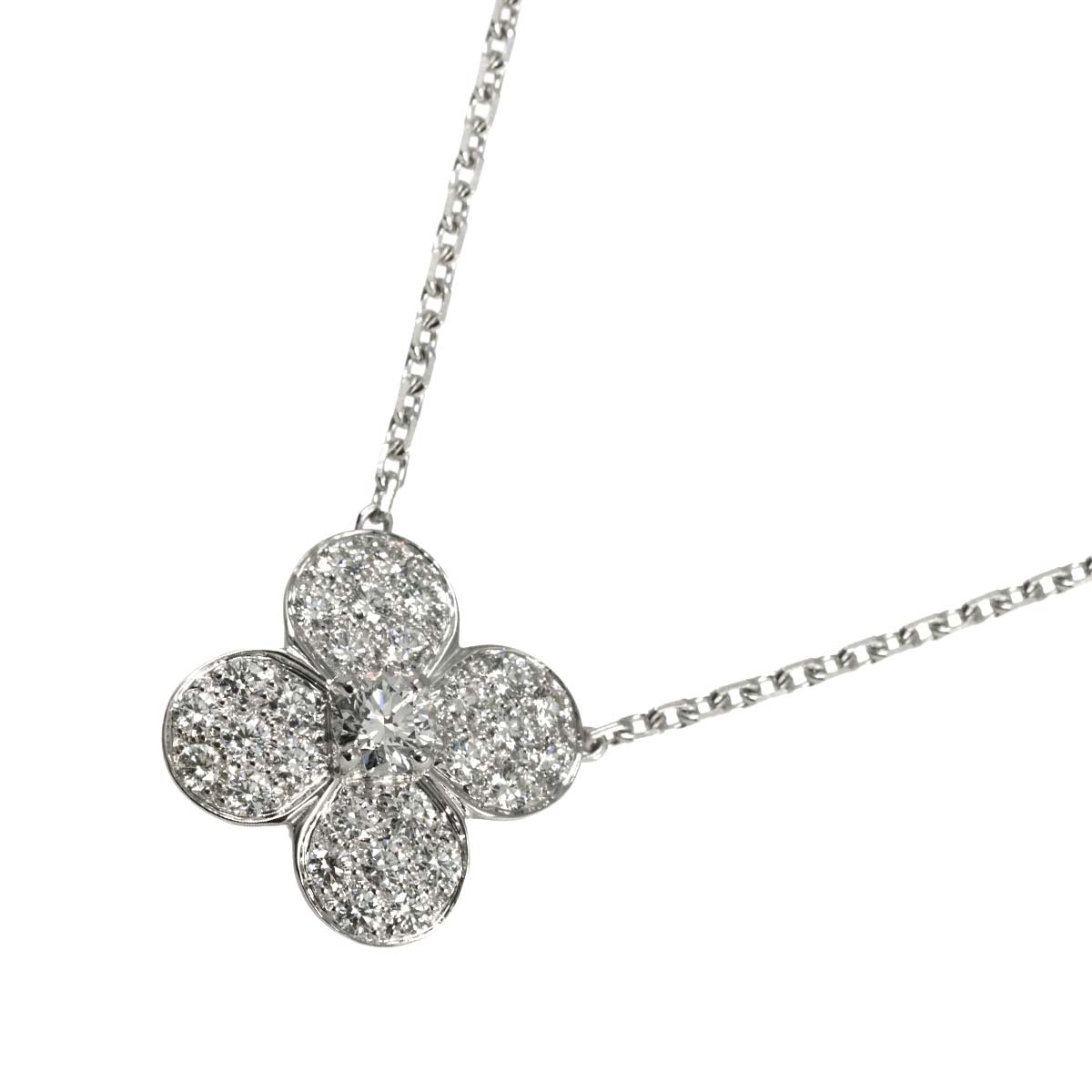 Diamond Necklace Large 18K White Gold 750
