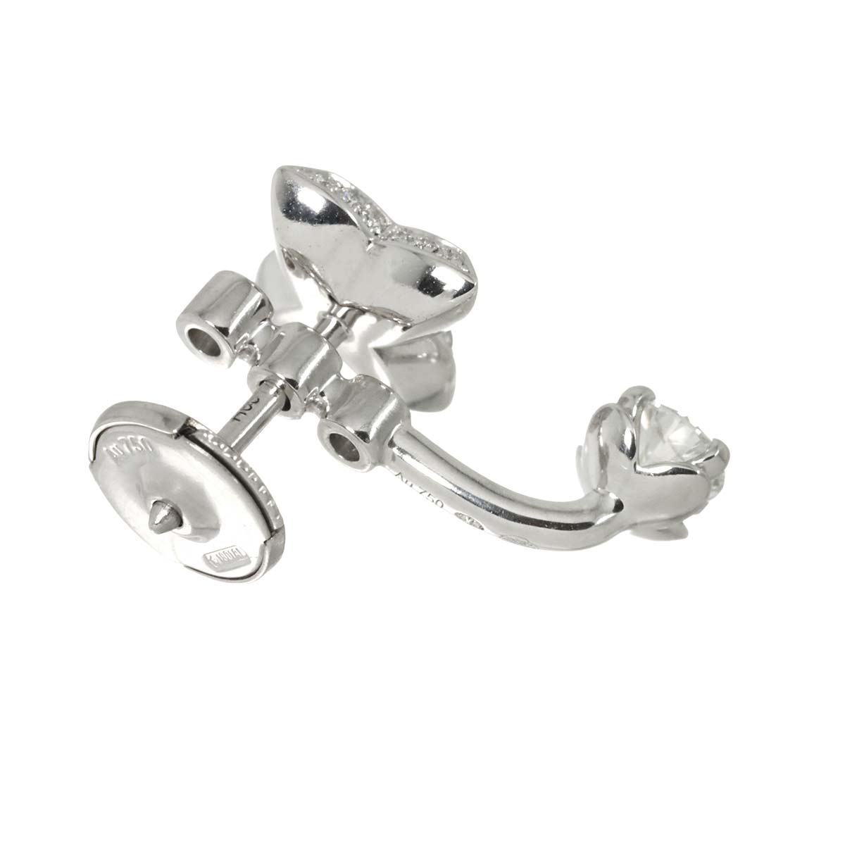 Diamond 0.30ct Earring Pierced 18K WG One Piece only