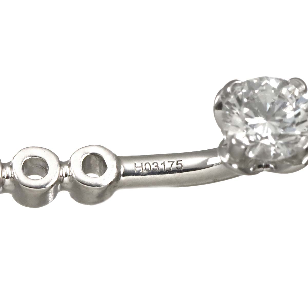 Diamond 0.30ct Earring Pierced 18K WG One Piece only
