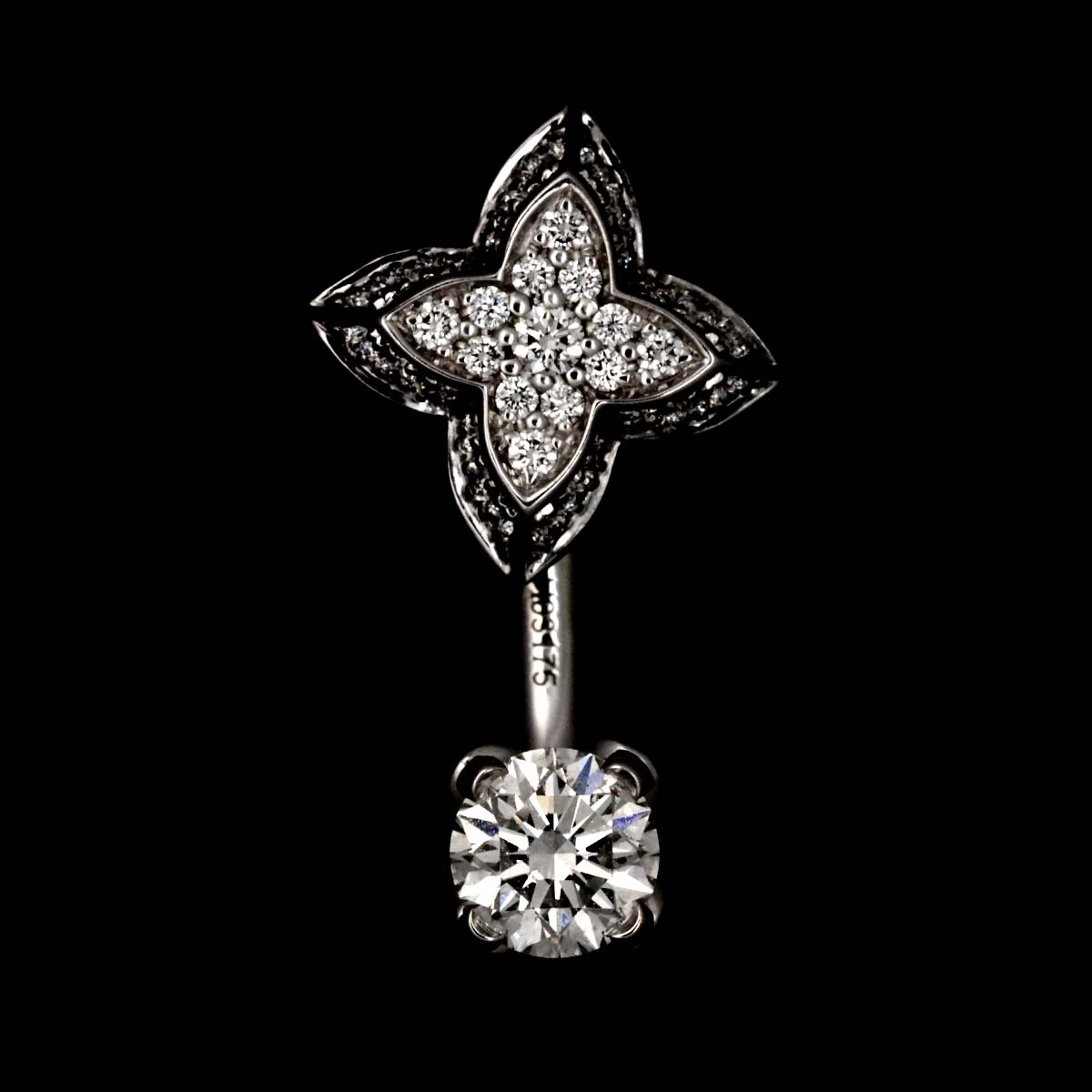 Diamond 0.30ct Earring Pierced 18K WG One Piece only