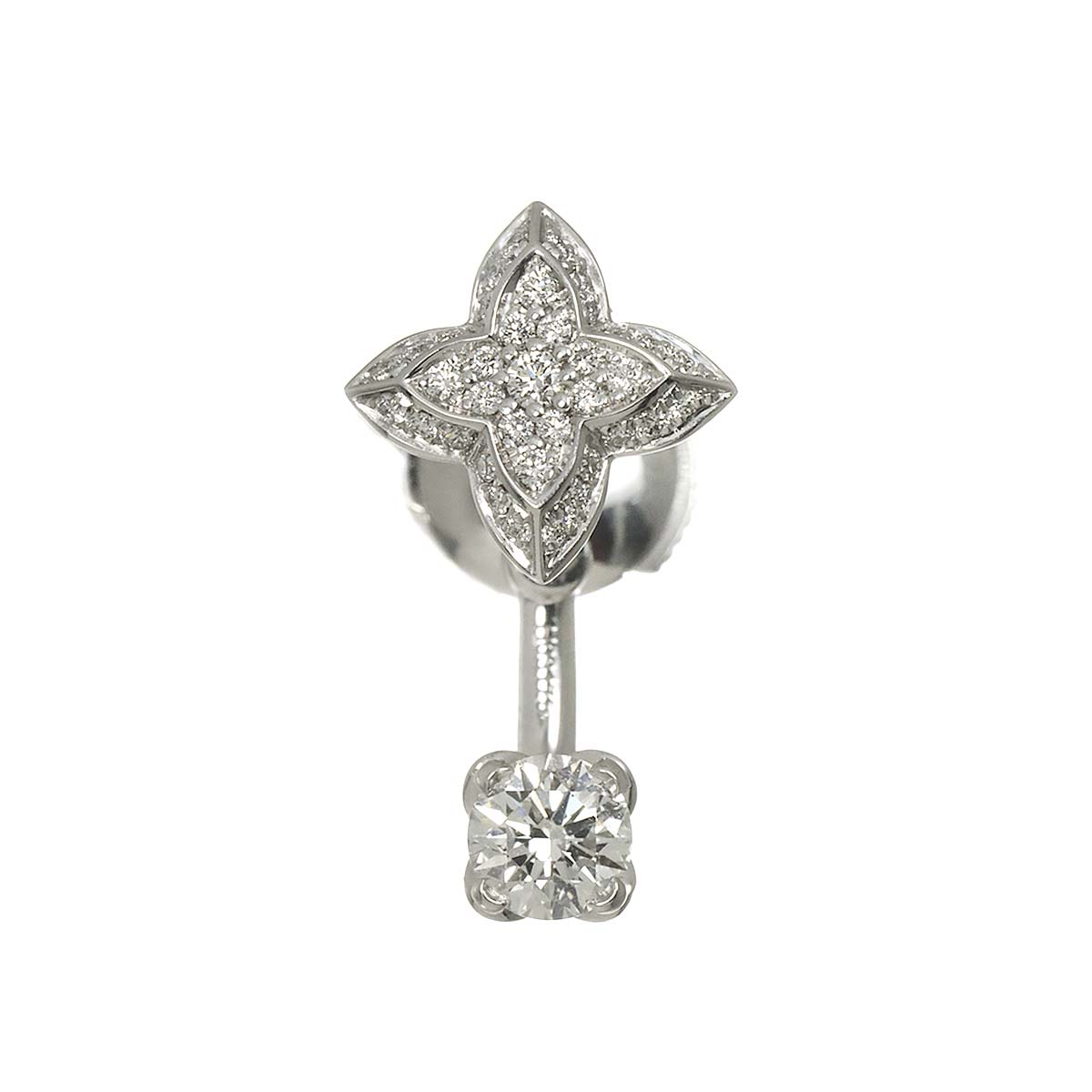 Diamond 0.30ct Earring Pierced 18K WG One Piece only