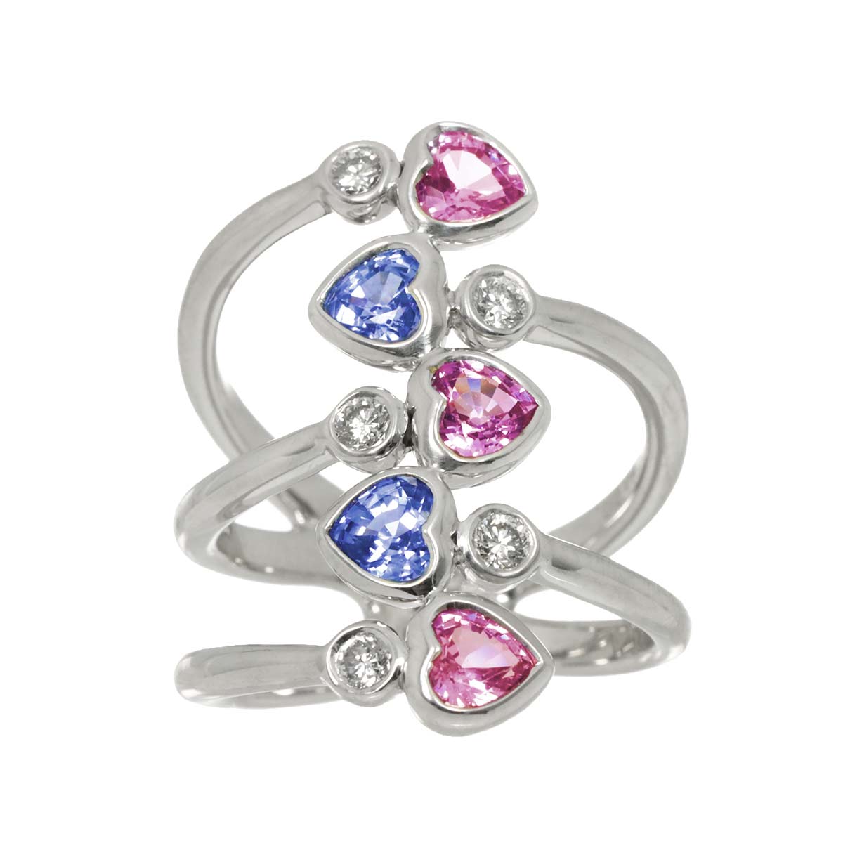 Sapphire 1.06ct/0.76ct Diamond 0.24ct Ring 18K WG 750 size6(US)